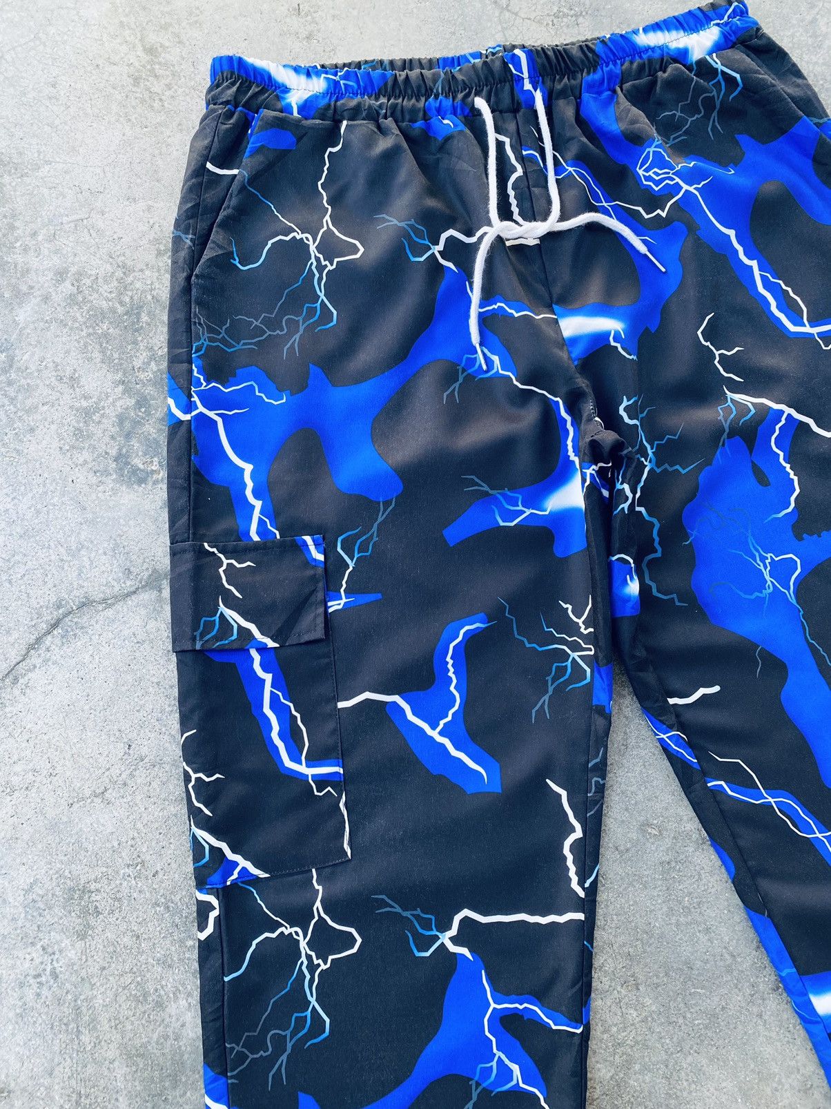 Japanese Brand Vintage Y2k Romwe Thunder Lightning Cargo Pants Polyester Size US 32 / EU 48 - 7 Thumbnail