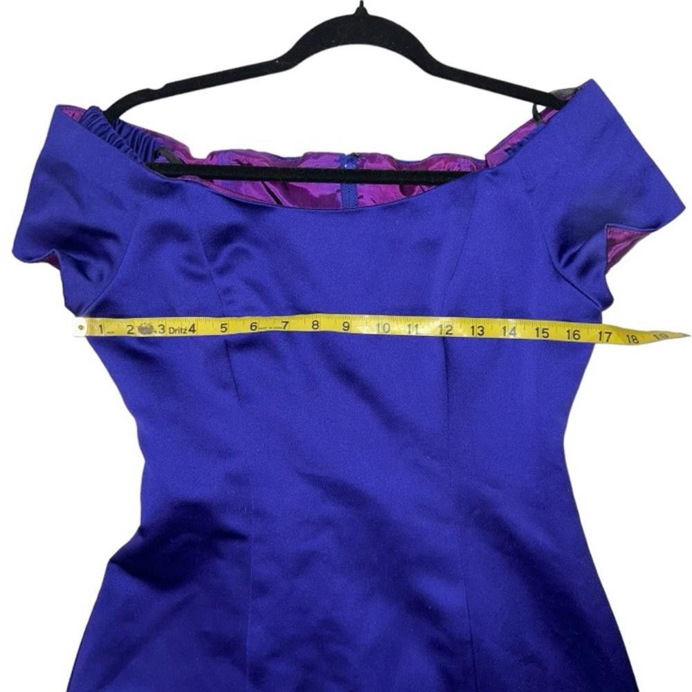 Designer Alex Evenings l Vintage 90s Satin Off The Shoulder Gown 8 Size M / US 6-8 / IT 42-44 - 3 Thumbnail