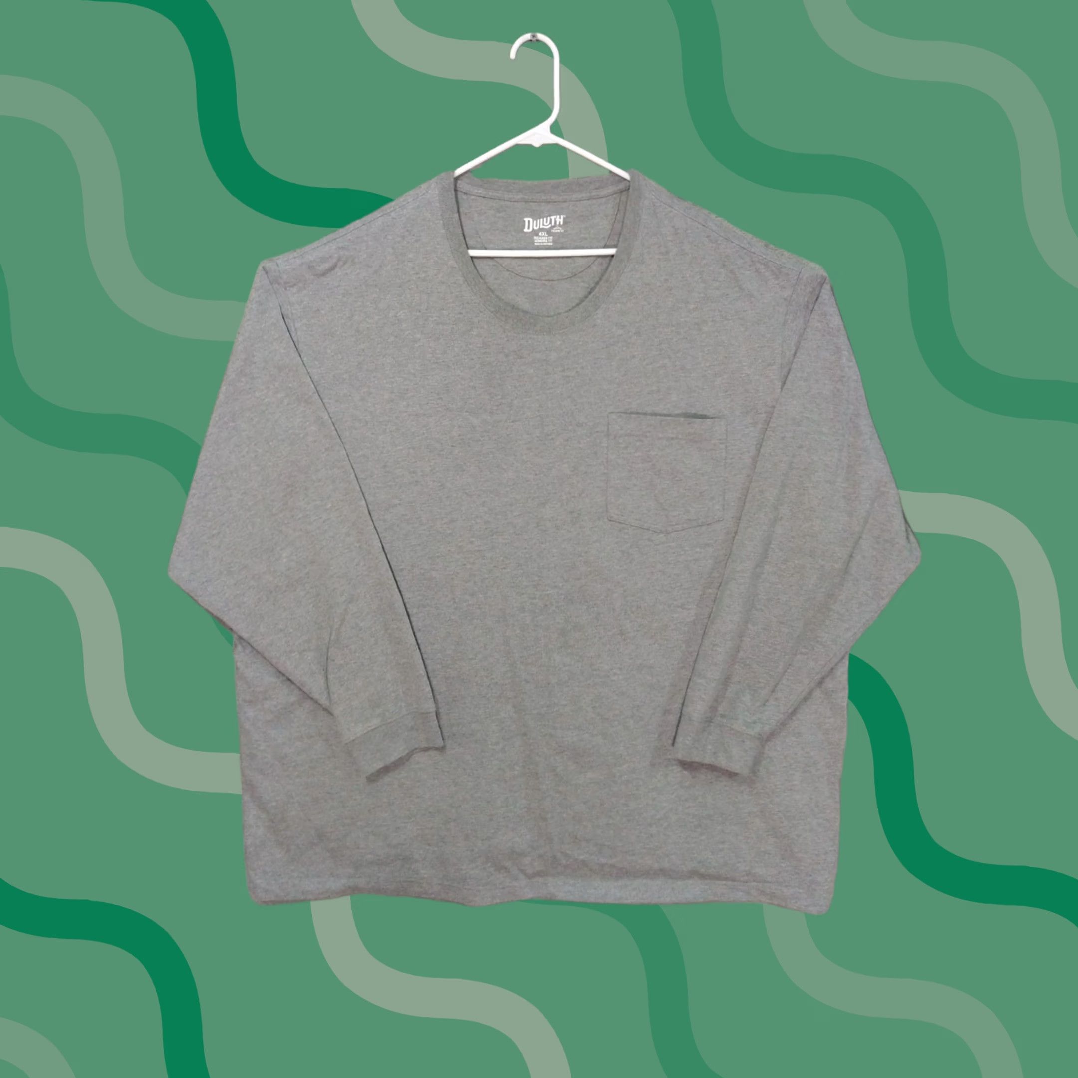 Duluth Trading Company Duluth Trading Shirt Mens 4XL Gray Long Sleeve Crew Relaxed Fit Longtail Tee Size US XXL / EU 58 / 5 - 1 Thumbnail