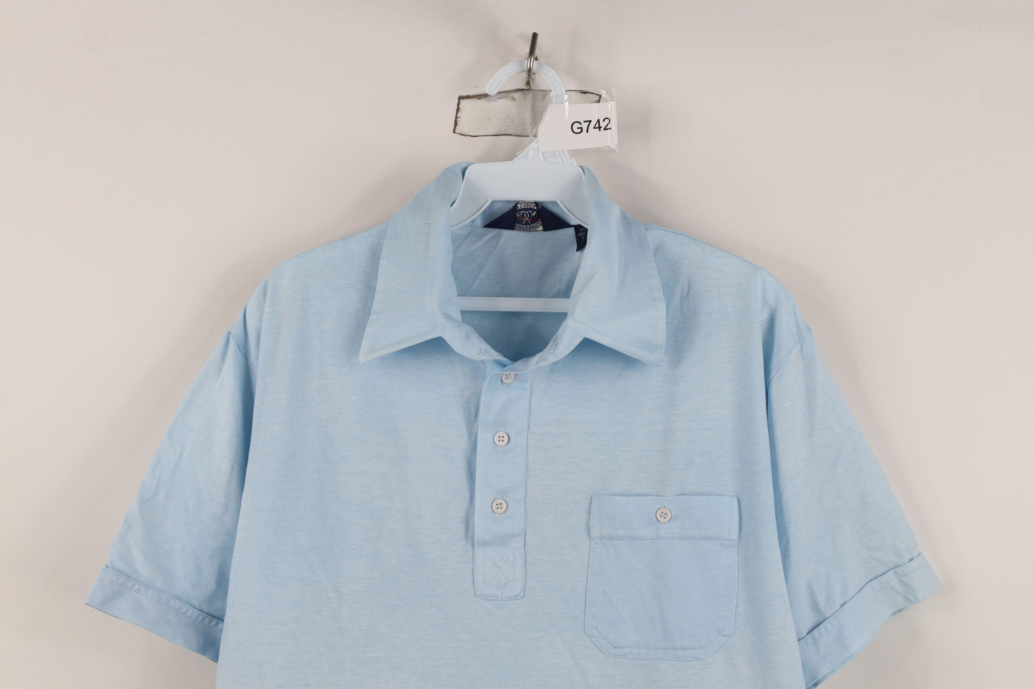 Vintage Vintage 70s Streetwear Knit Collared Golf Polo Shirt Blue Size US L / EU 52-54 / 3 - 2 Thumbnail