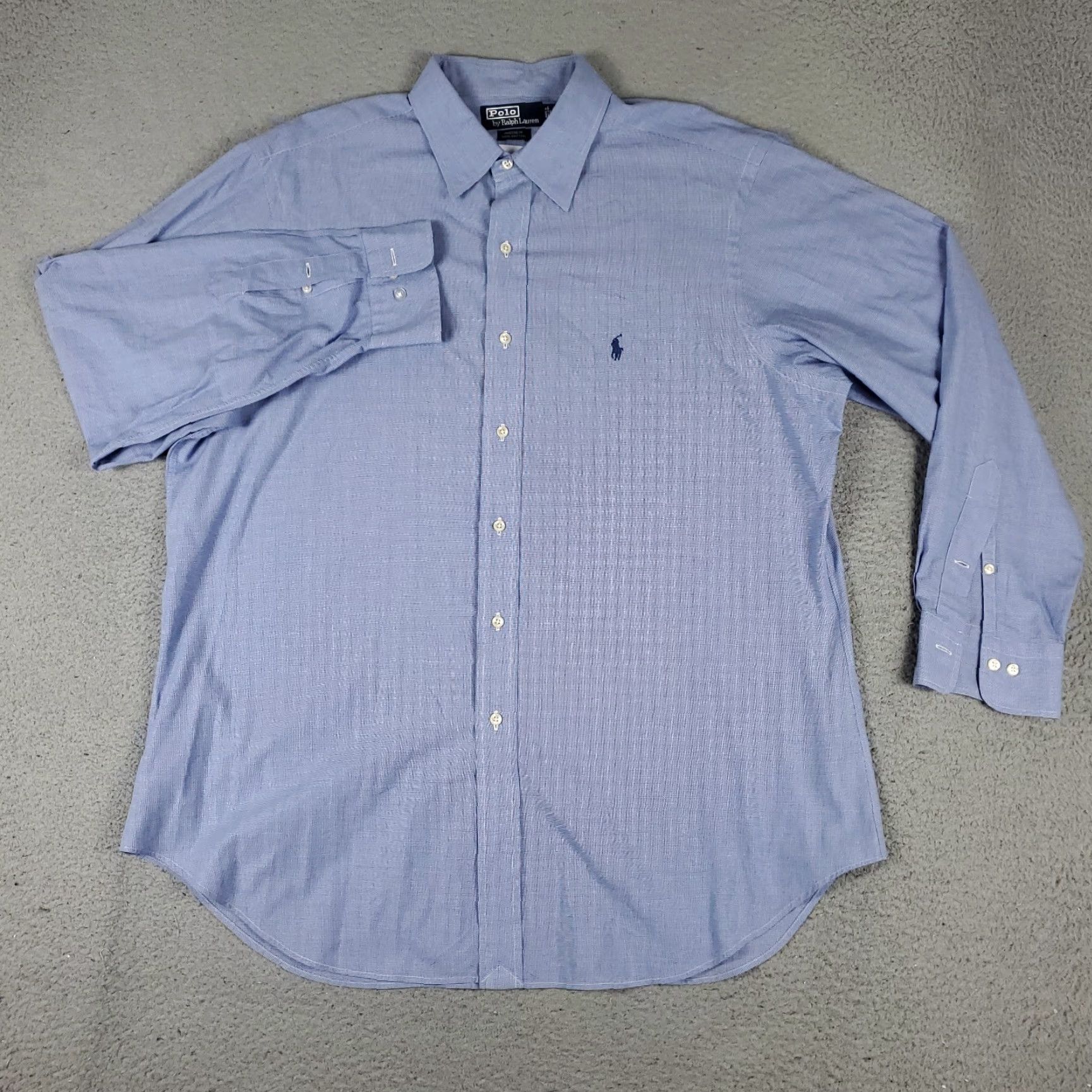 Ralph Lauren Ralph Lauren Shirt Mens Size 17 Blue Dress Shirt Button Down Collared Long Sleeve 17 In Navy Blue American Classic Modern Vintage No Size 46R - 3 Thumbnail