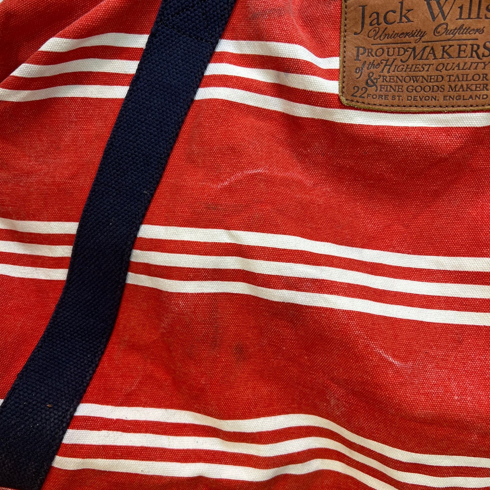 Jack Wills Jack Wills Stripe Canvas Duffle Bag Weekender Size ONE SIZE - 4 Thumbnail