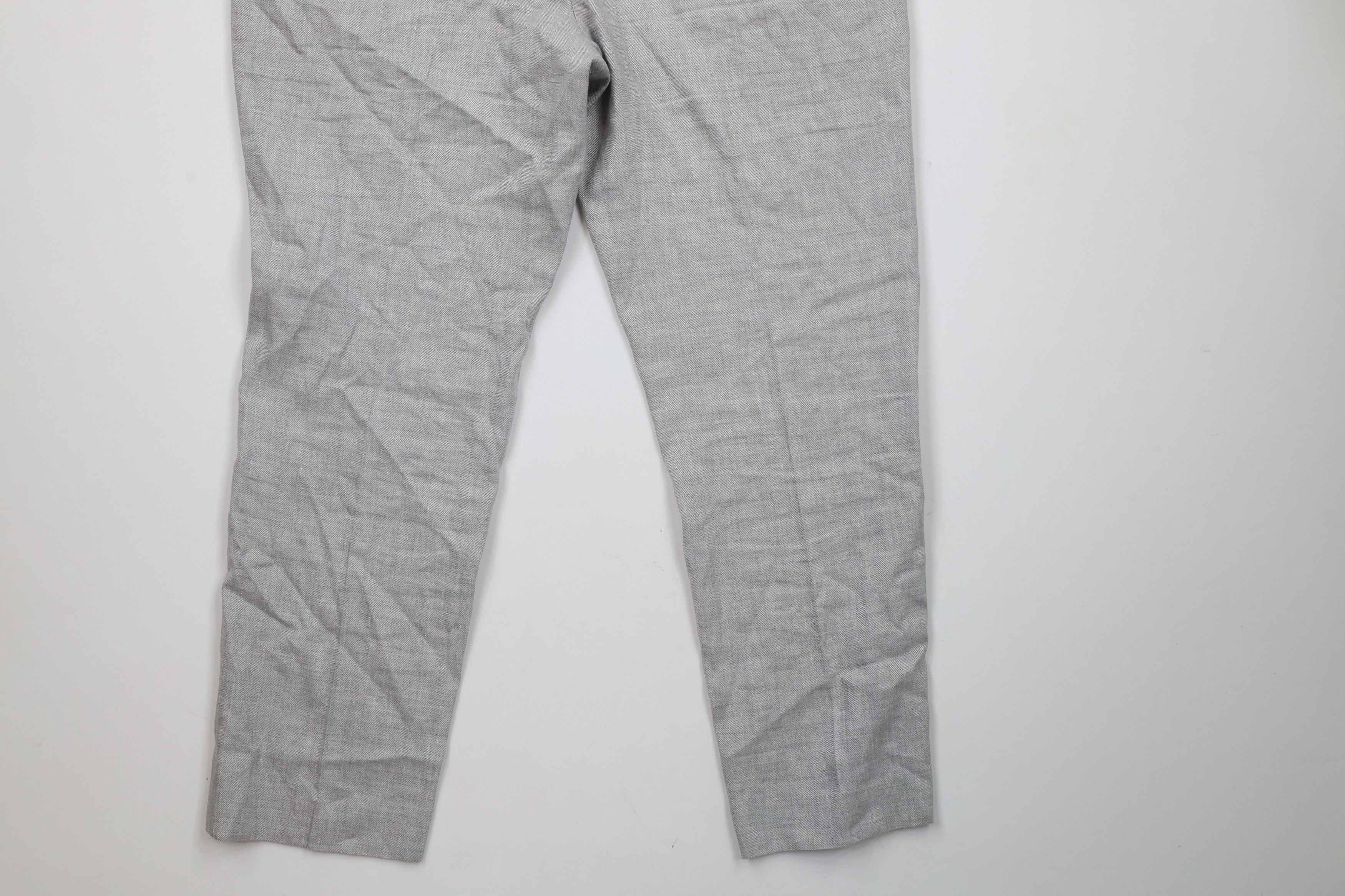 Express × Vintage Express Linen Blend Chinos Chino Pants Trousers Gray Size US 33 - 11 Thumbnail
