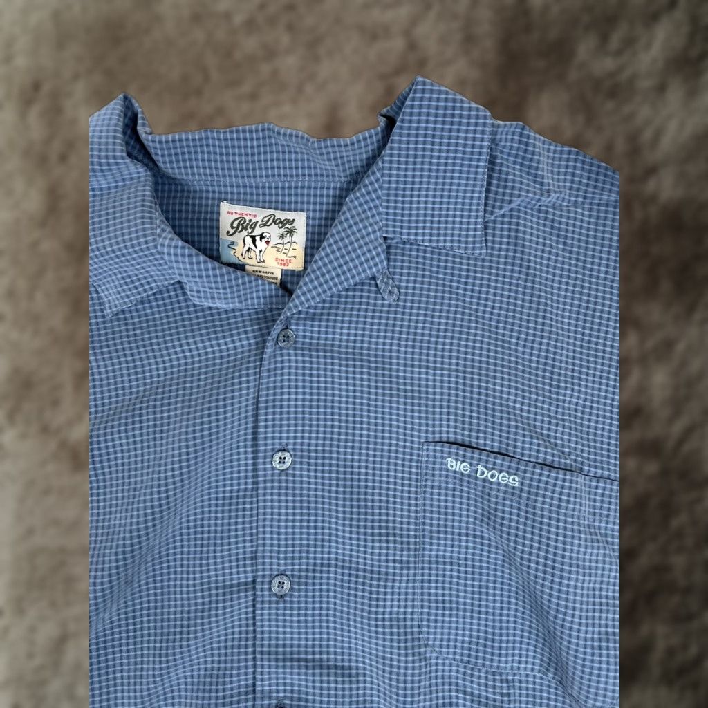 Big Dogs VINTAGE Big Dogs Shirt Short Sleeve Button-Up 3XL Blue Plaid Mens Size US XXL / EU 58 / 5 - 1 Thumbnail