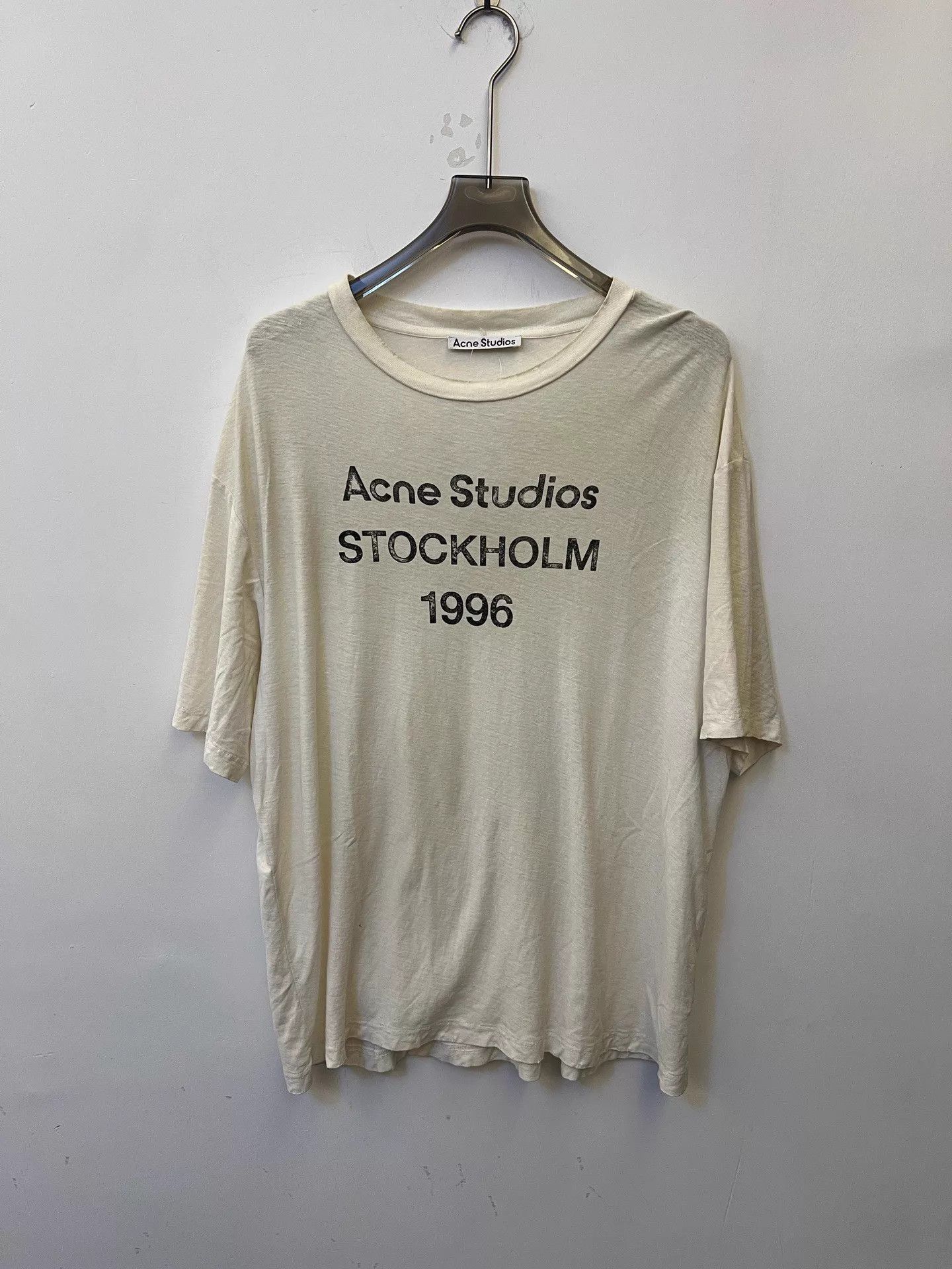 Acne Studios Acne 1996 Logo Oversized Retro T-Shirt Unisex L Gray/White Size US L / EU 52-54 / 3 - 1 Thumbnail