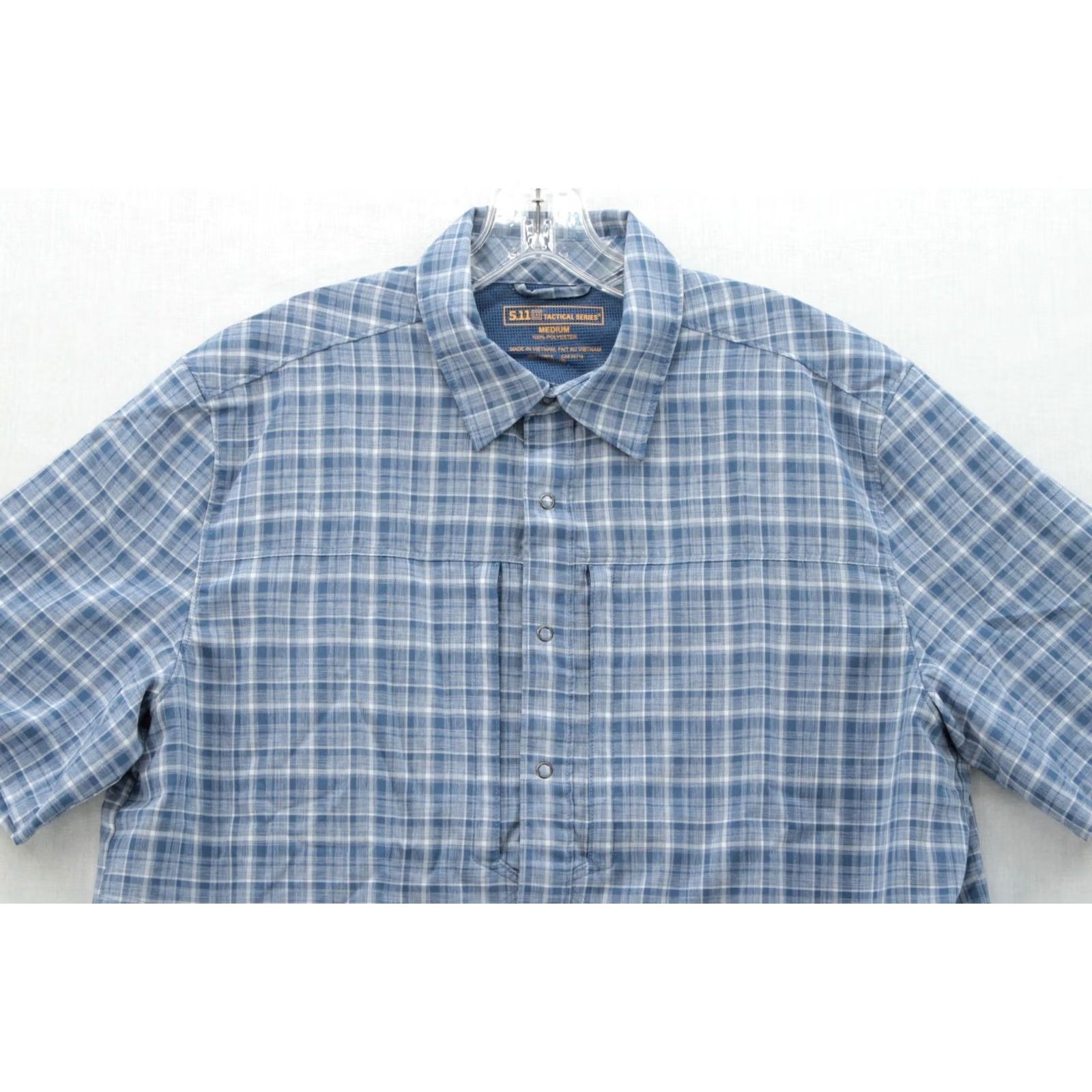 Vintage 5.11 Tactical Series Shirt Mens M Blue Plaid Short Sleeve Snap Up Prepper Mens Shirt Size US M / EU 48-50 / 2 - 2 Thumbnail