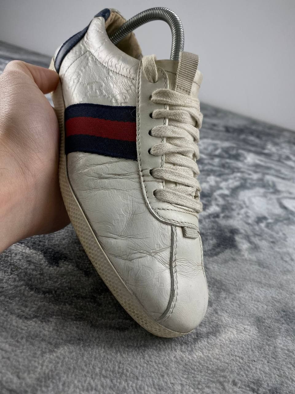 Gucci Gucci Ace Leather GG Sneaker Women Size 35 White Size US 5 / IT 35 - 7 Thumbnail