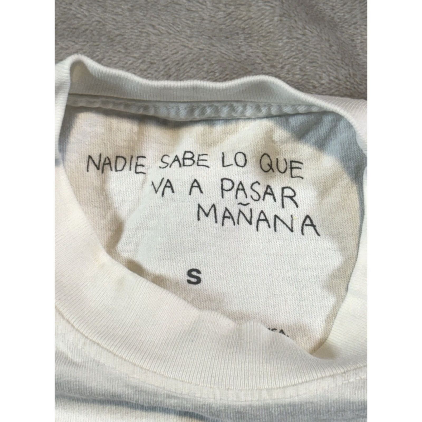 Vintage Bad Bunny Official Tour Merch "Nadie Sabe" Monaco Race Car Shirt Small Mens Cream Cotton Graphic Print Short Sleeve Crew Neck Vintage No Size US S / EU 44-46 / 1 - 3 Thumbnail