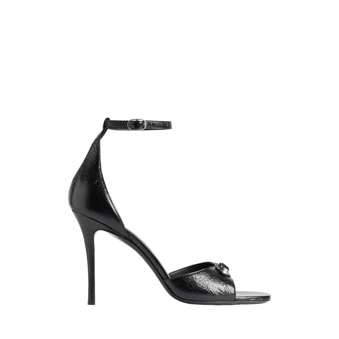 BALENCIAGA City Uptown $1190 Black 100mm Sandals New & Authe