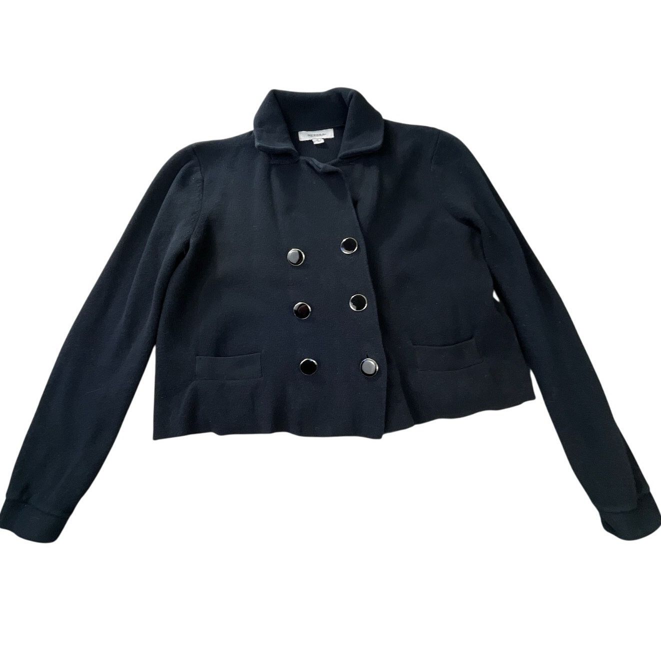 Merona Women's Merona Black Knit Blazer, Medium, Button-Front Size M / US 6-8 / IT 42-44 - 1 Thumbnail