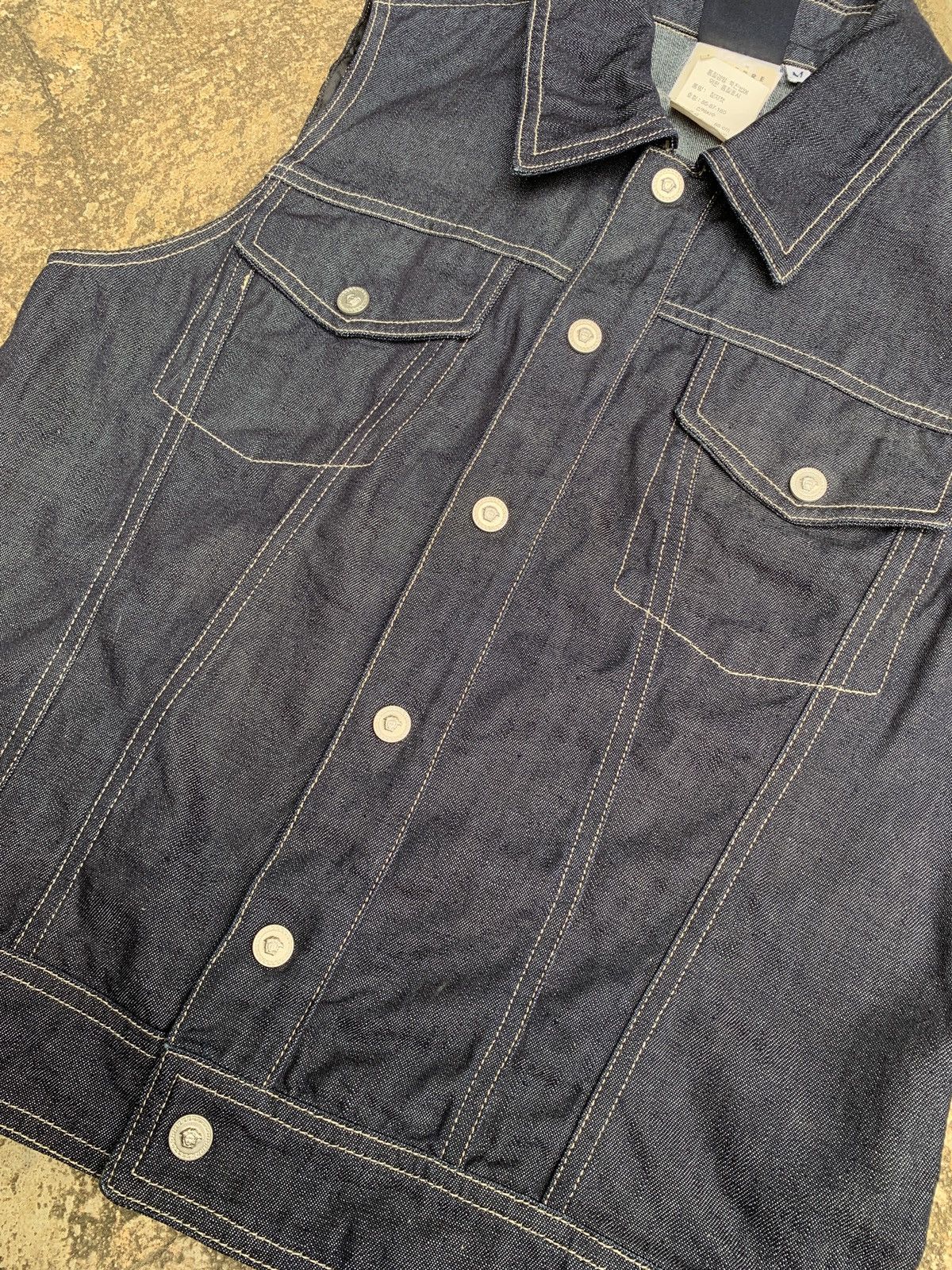 Designer × Versace × Versace Jeans Couture 2000s Versace Jeans Signature Indigo Trucker Jeans Vest Size M / US 6-8 / IT 42-44 - 5 Thumbnail