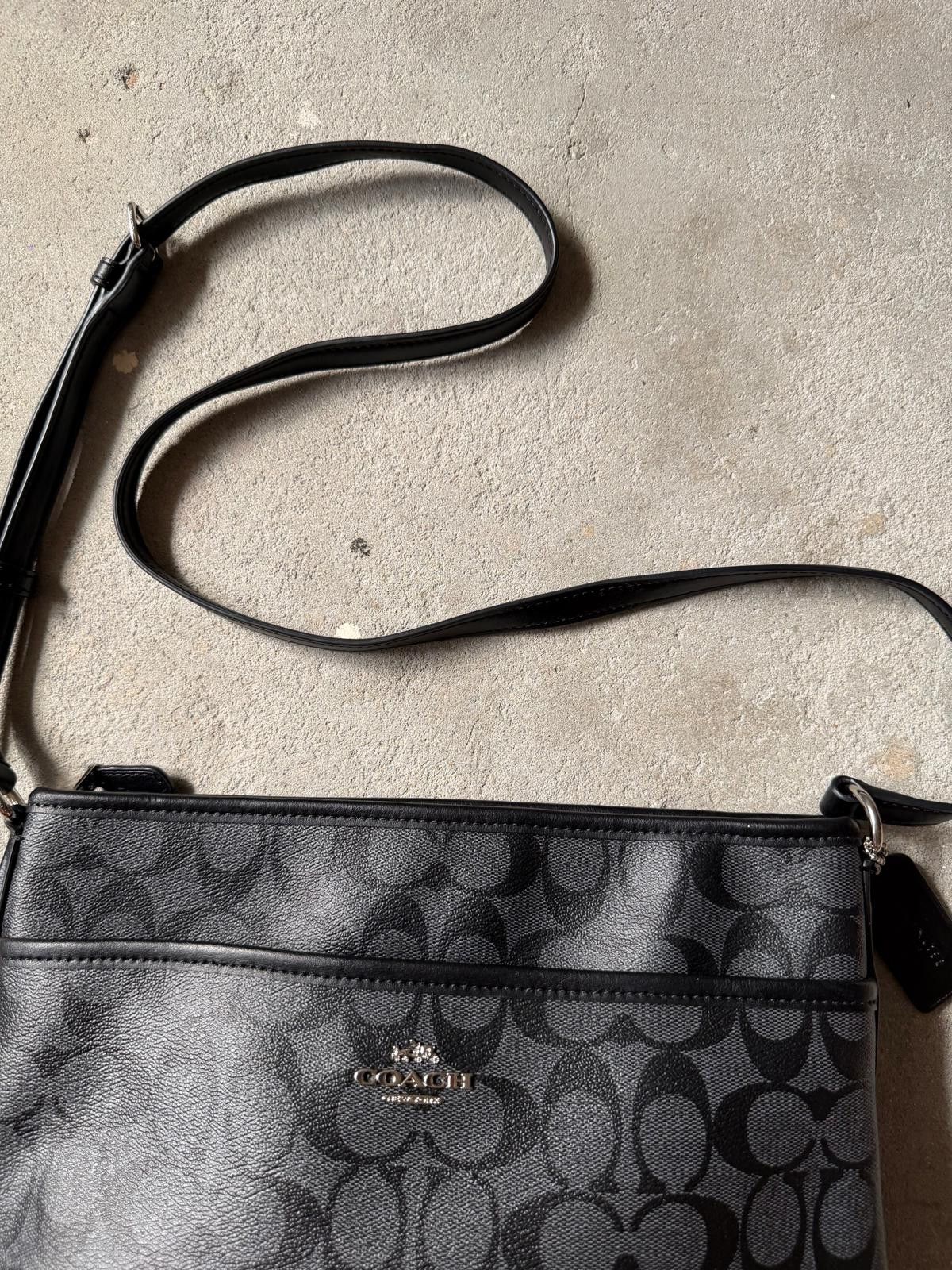 Coach Coach Signature PVC Messenger Bag Black/Grey Size ONE SIZE - 3 Thumbnail