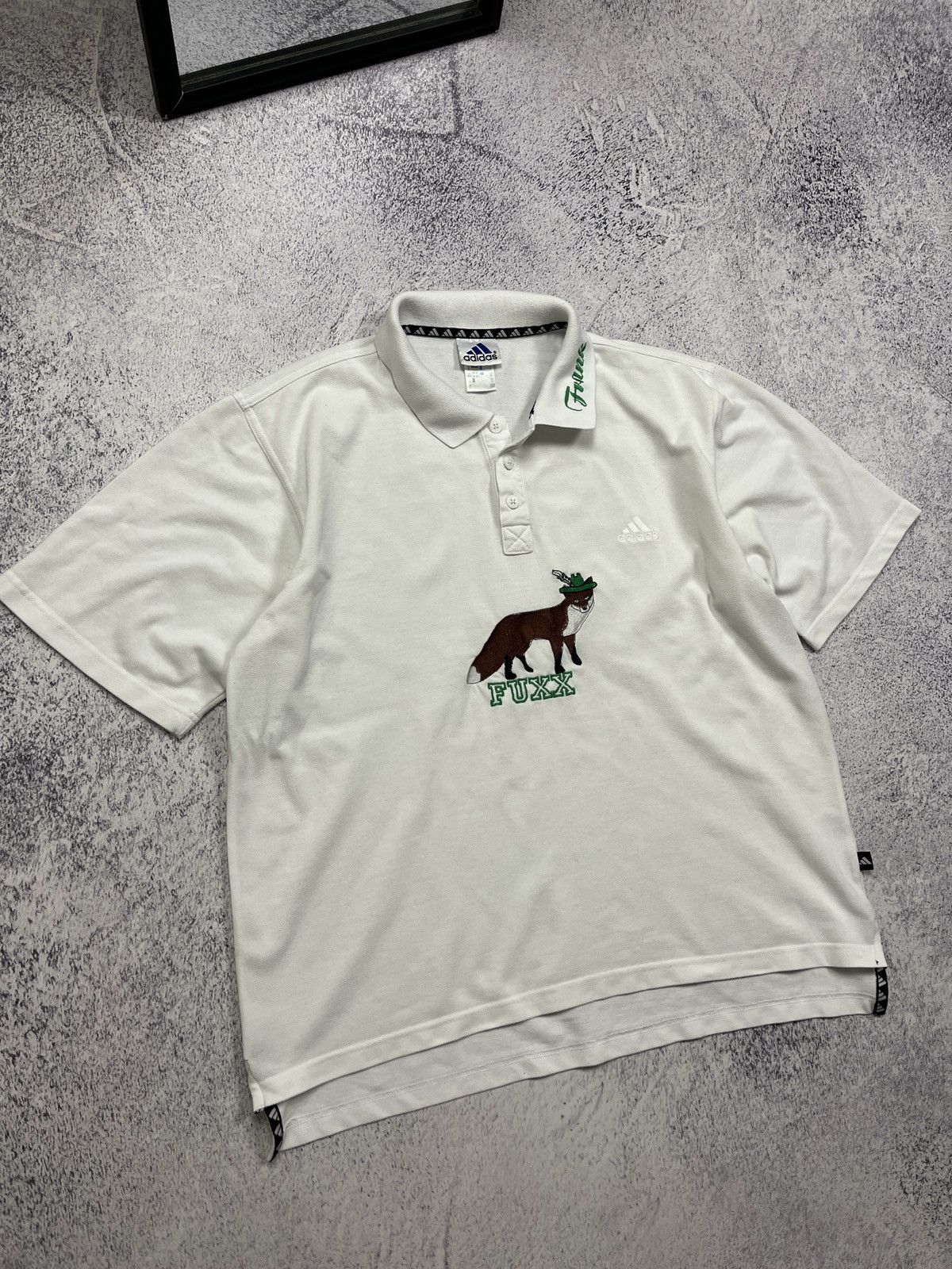 Adidas × Vintage Vintage Adidas Polo Shirt Fox Big Logo Animal Outdoor Rare Size US XL / EU 56 / 4 - 6 Thumbnail