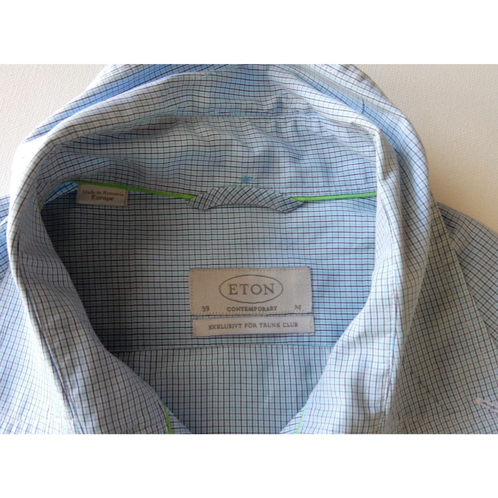 Eton VINTAGE Eton Men's Plaid Cotton Button-Front Shirt Long Sleeve Size M Blue Mens Size US M / EU 48-50 / 2 - 5 Thumbnail