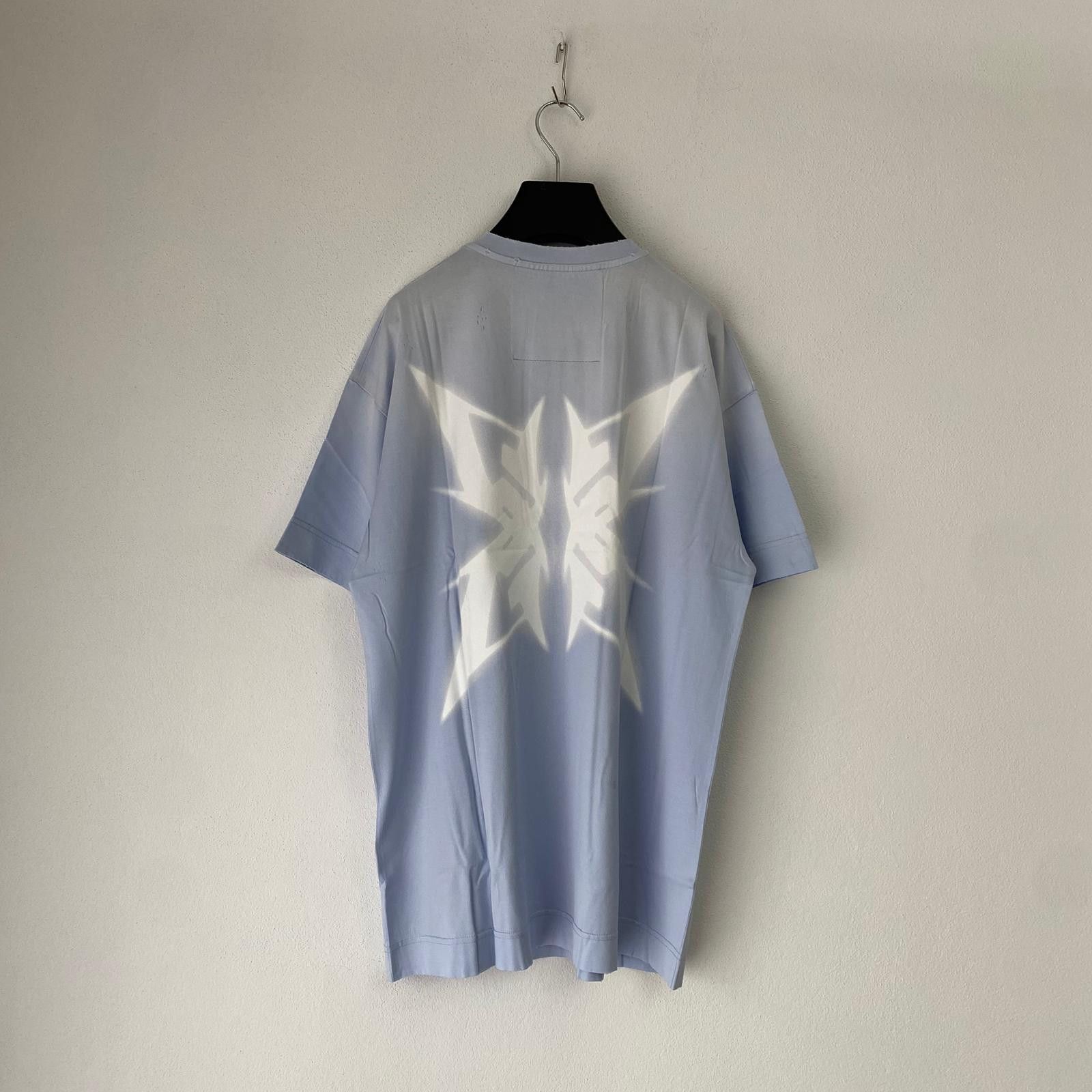 Givenchy Faded Blue Distressed Multi Logo Print Oversized T-Shirt Size US S / EU 44-46 / 1 - 11 Thumbnail