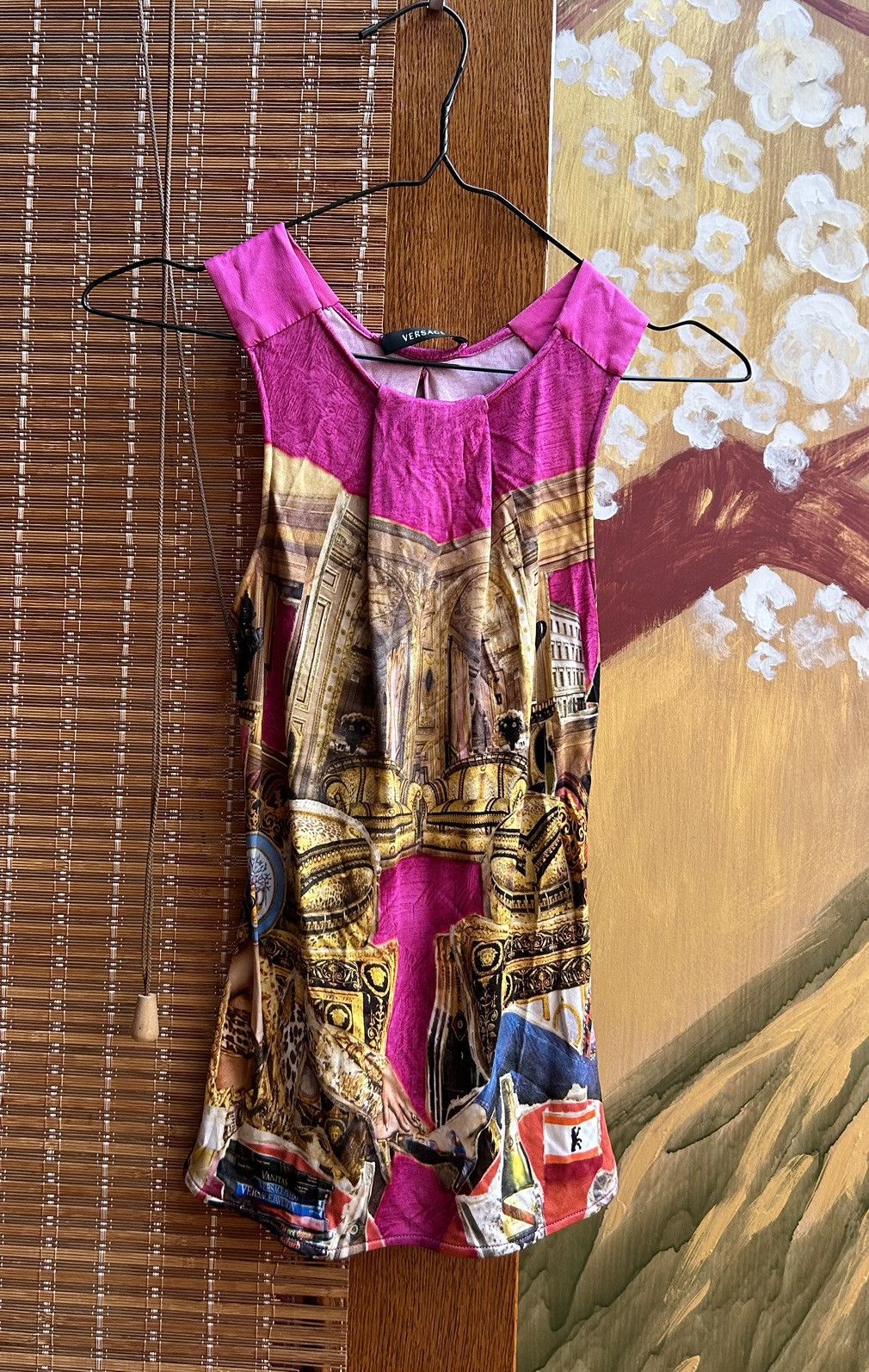 Versace × Vintage 2008 Versace X Tim Roeloffs Sky Print Rayon Blend Top Size XS / US 0-2 / IT 36-38 - 1 Thumbnail