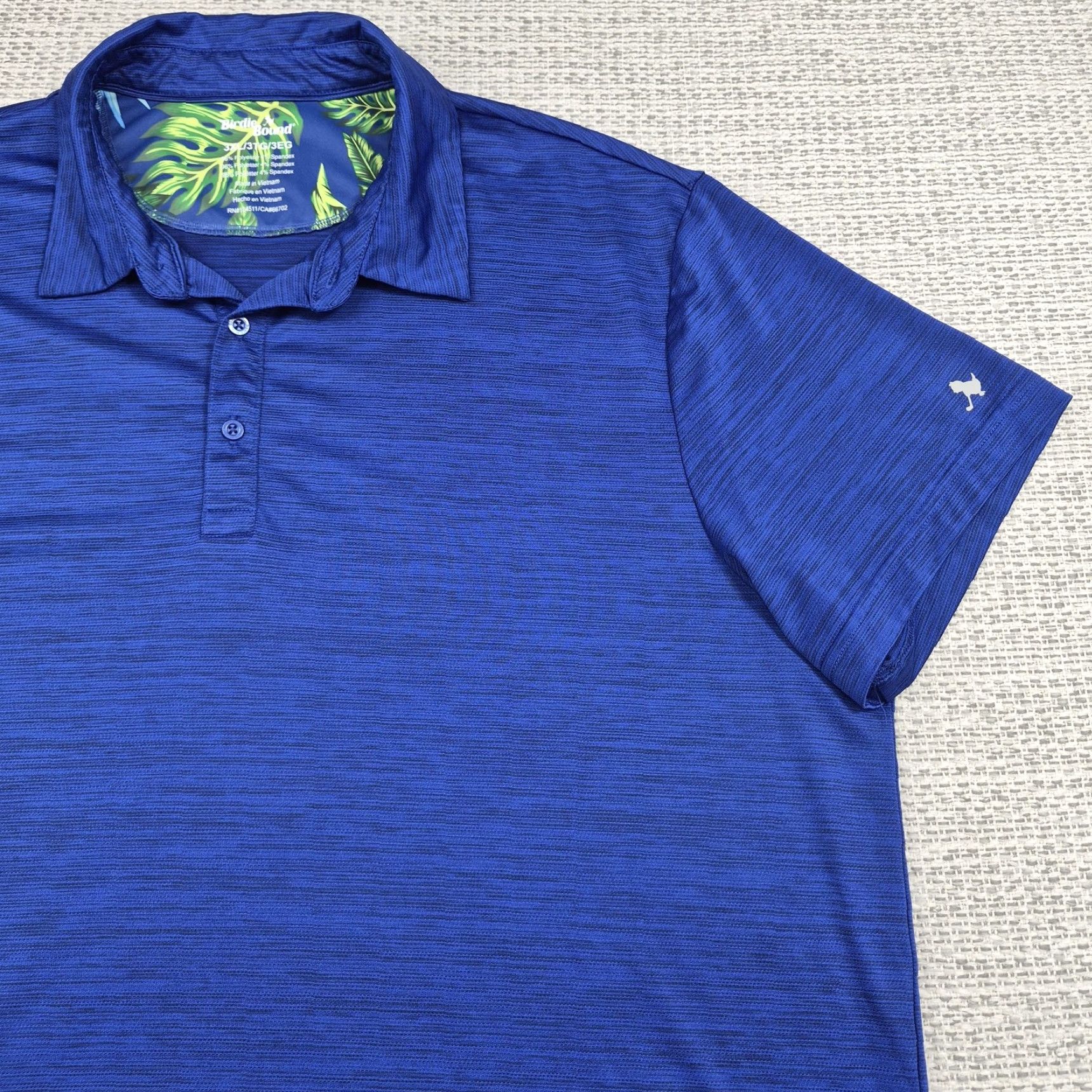 Vintage Birdie Bound Polo Shirt Mens 3XL Blue Stretch Solid Knit Tech Shirt Polo Mens 3XL Blue Size US XXL / EU 58 / 5 - 2 Thumbnail
