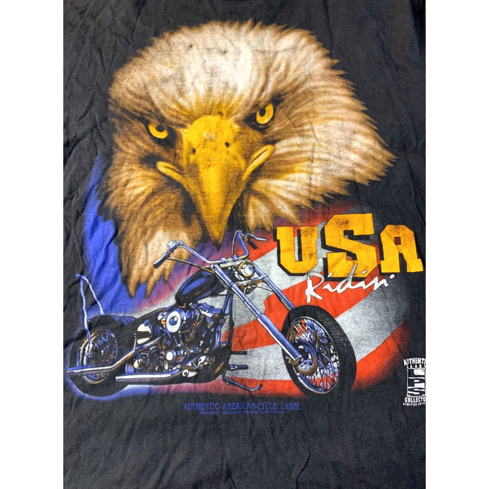 Vintage USA EAGLE MOTORCYCLE T-SHIRT XL OFFICIAL VINTAGE 2000'S BLACK MEN Shirt Size US XL / EU 56 / 4 - 3 Thumbnail