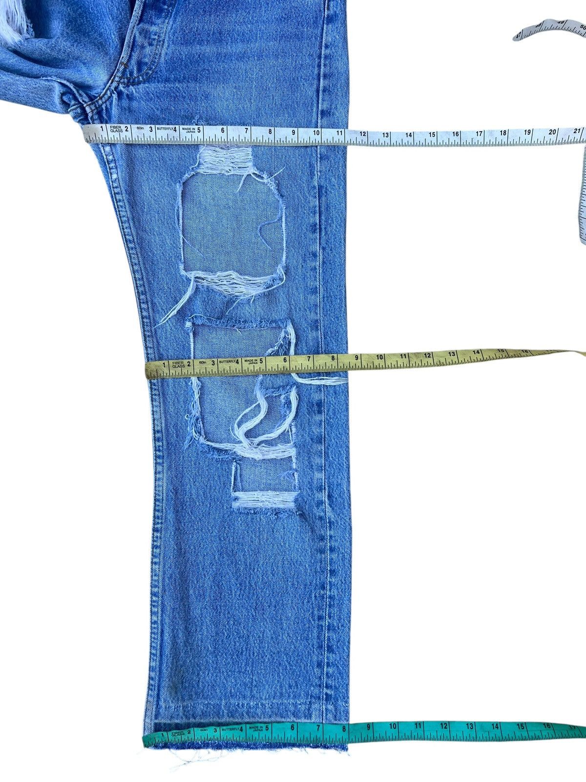 Levi's Vintage 80s Levi’s 501 Usa Distress Rips Denim Cropped Jeans Size US 29 - 3 Thumbnail