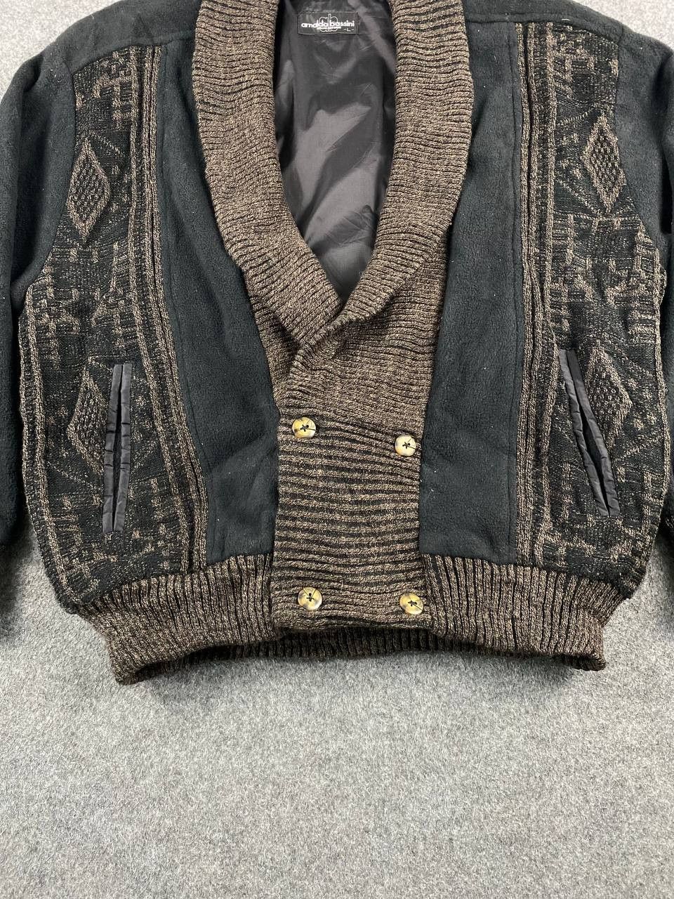 Japanese Brand arnaldo bassini knitted jacket nice design Size US L / EU 52-54 / 3 - 3 Thumbnail