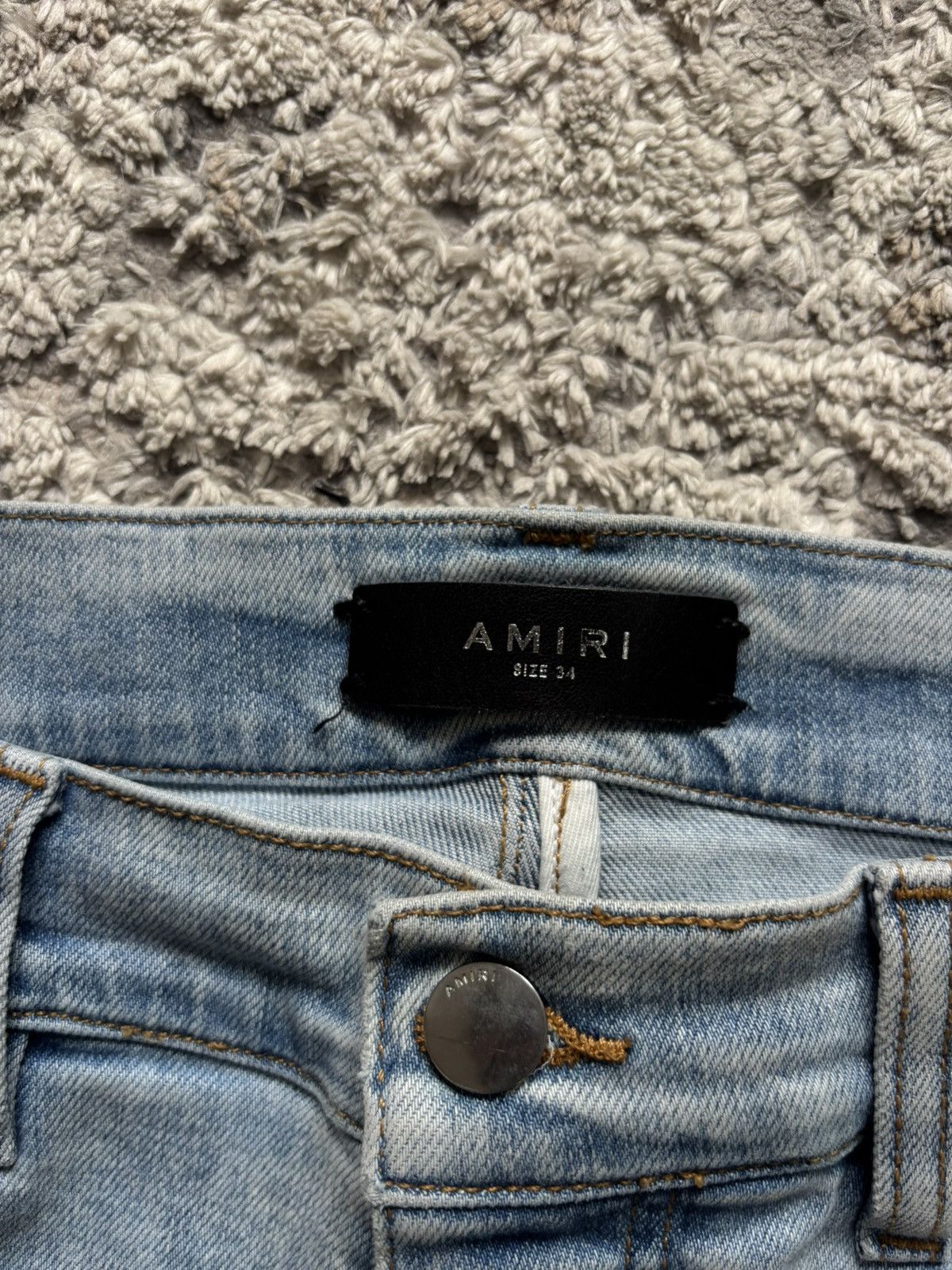 Amiri Amiri MX1 “Black Leather Patch” Jeans – Size 34 Size US 34 / EU 50 - 3 Thumbnail