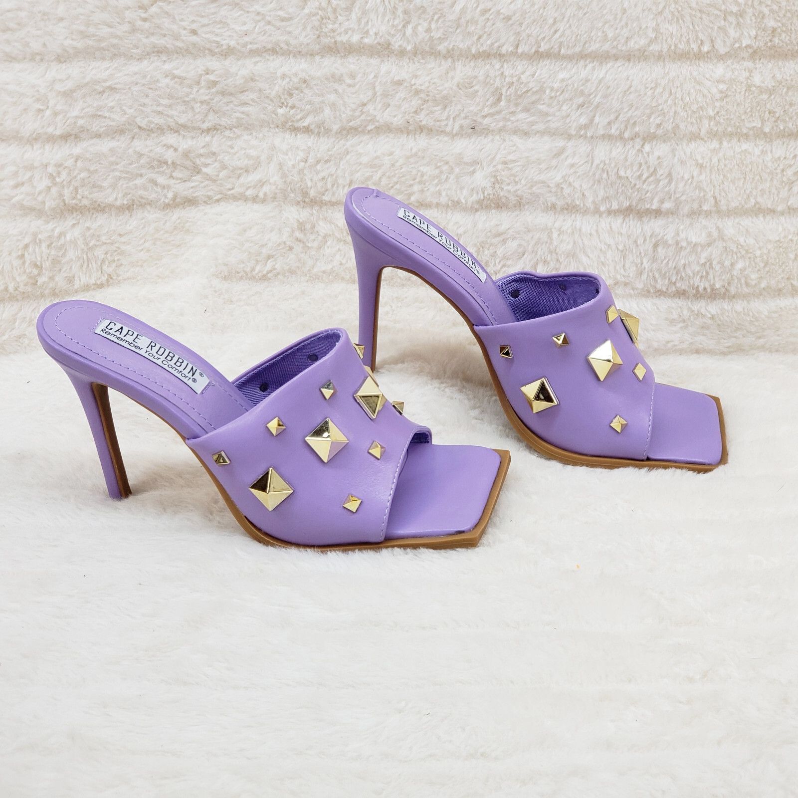 Other Popo Slip On Square Open Toe High Heel Clogs Mules Slides Li Size US 7.5 / IT 37.5 - 3 Thumbnail