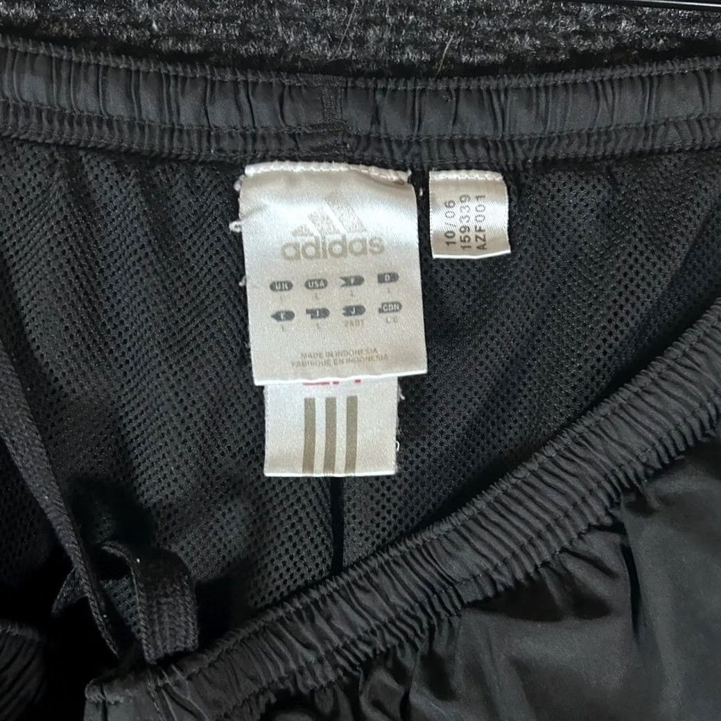 Adidas - We prioritize the key information: "Y2K Adidas Mens Black Track Pants Zip Ankle White Stripes Logo Athletic Size L Size US 33 - 3 Thumbnail