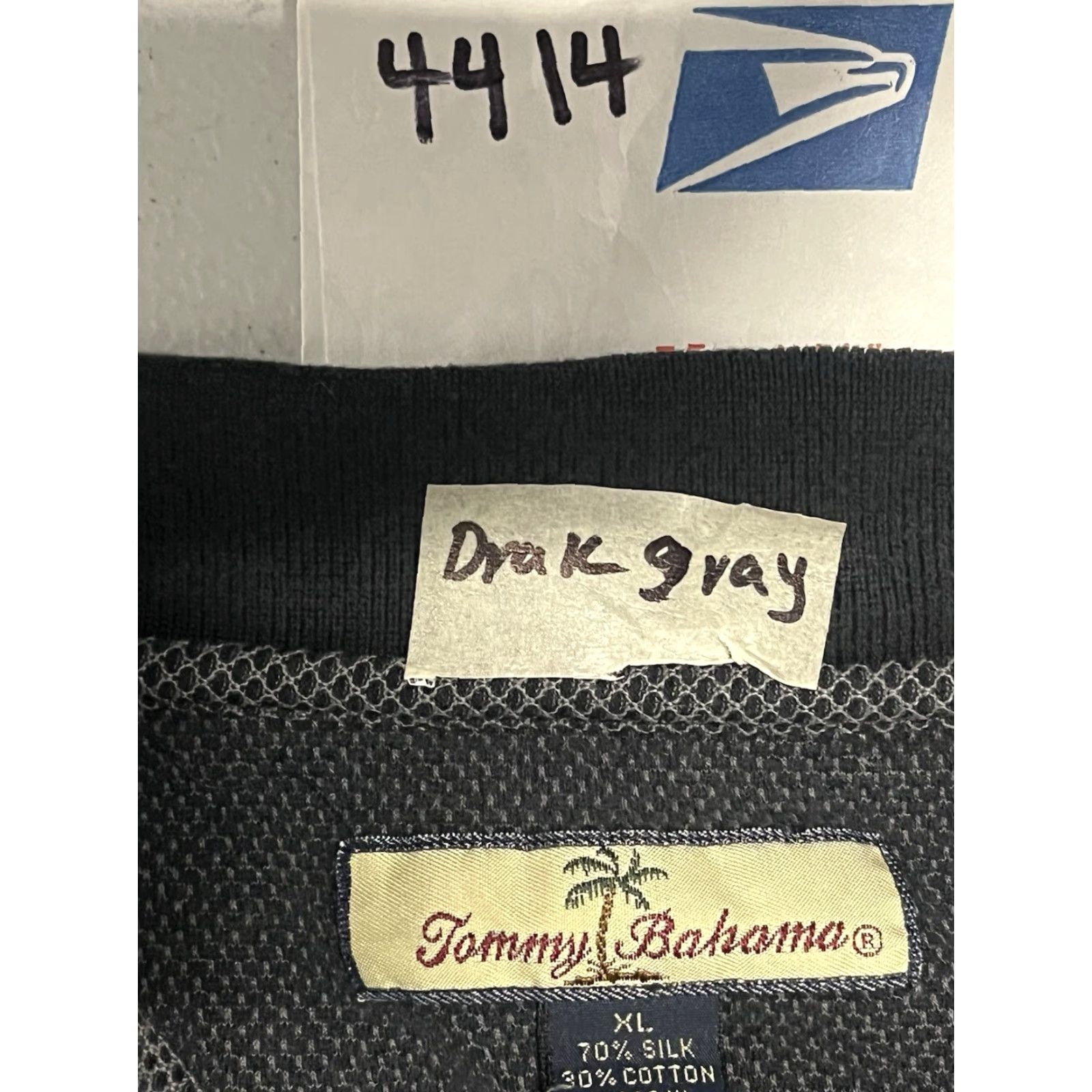 Tommy Bahama Tommy Bahama Polo Shirt Men XL Charcoal Gray Silk Blend Short Sleeve Button Collar Spread Cotton Silk Solid Regular Vintage No Size US XL / EU 56 / 4 - 7 Thumbnail