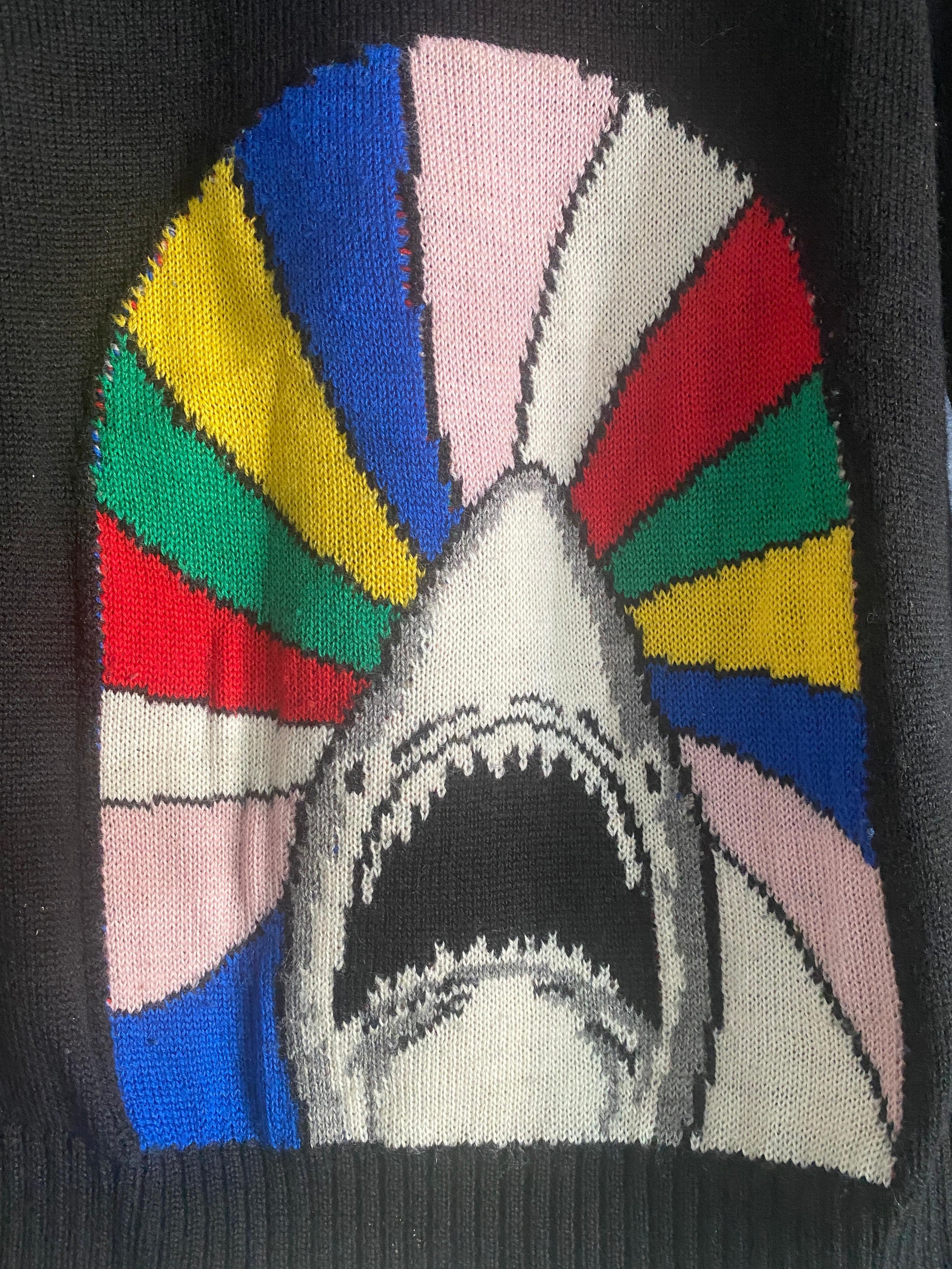 Saint Laurent Paris Yves Saint Laurent Shark Knit Sweater Size US M / EU 48-50 / 2 - 2 Thumbnail