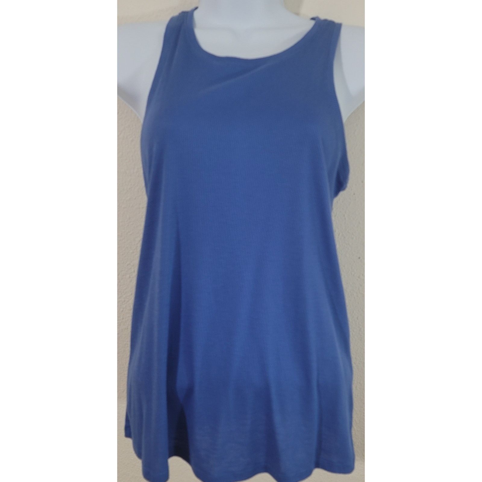 Other Mudd Blue Ribbed Slub Knit Scoop Tank Shirt Small Stretchy Size S / US 4 / IT 40 - 1 Thumbnail