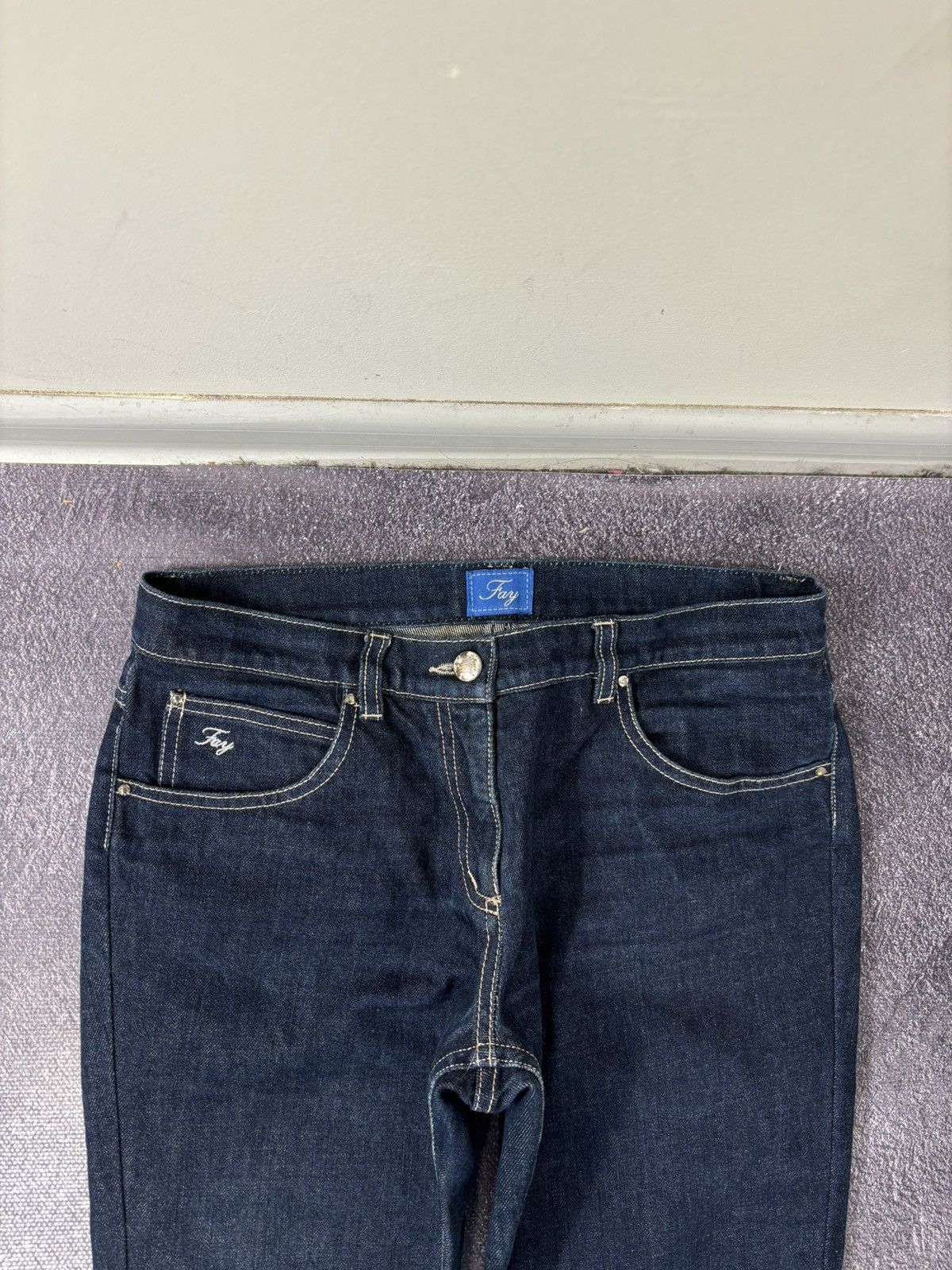 Fay Fay Vintage Women’s Navy Blue Straight Italian Denim Jeans Size 27" / US 4 / IT 40 - 5 Thumbnail