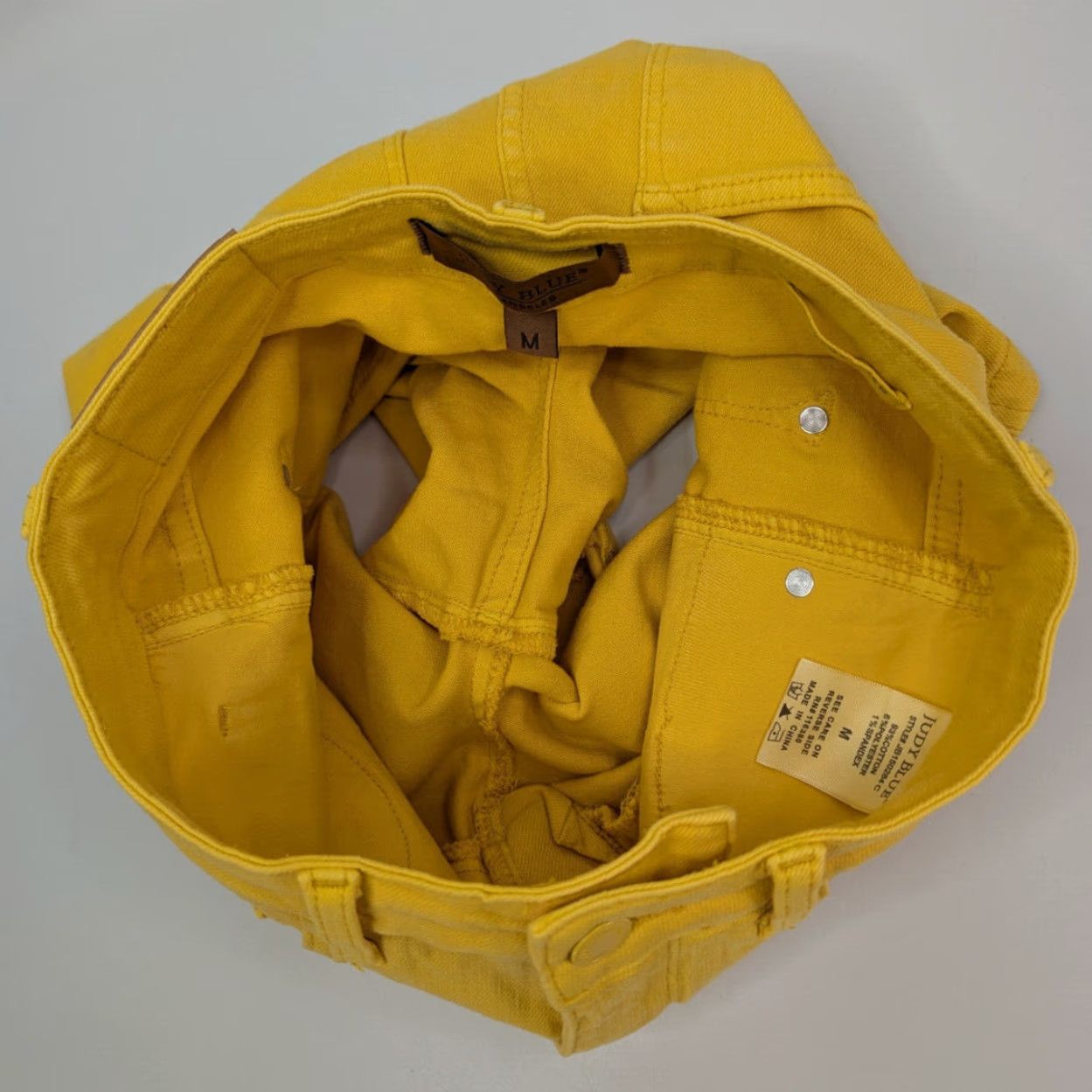 Vintage Judy Blue Denim Shorts Womens Medium Yellow Stretch High Rise Garment Dyed Size 32" / US 10 / IT 46 - 6 Thumbnail