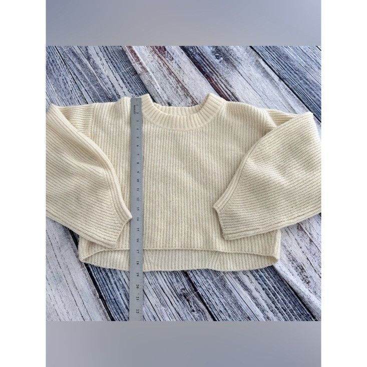 Urban Outfitters Urban Outfitters Cream Ribbed Cropped Knit Balloon Sleeve Sw Size M / US 6-8 / IT 42-44 - 7 Thumbnail