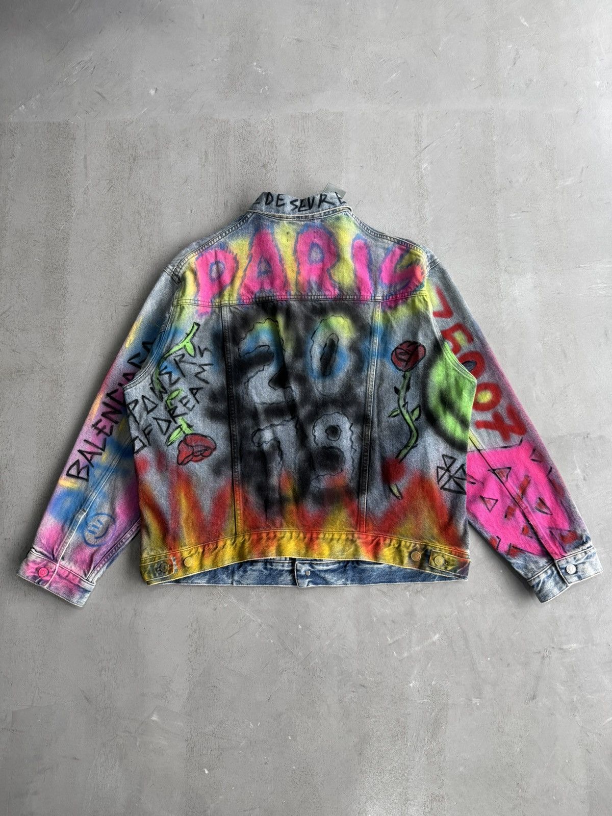 Balenciaga Balenciaga - Graffiti Denim Jacket Size US S / EU 44-46 / 1 - 2 Thumbnail