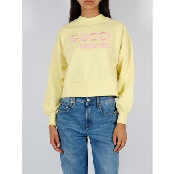 Gucci o1la5ras0526 Cotton Sweatshirt With Embroidery in Yellow Size M / US 6-8 / IT 42-44 - 2 Thumbnail