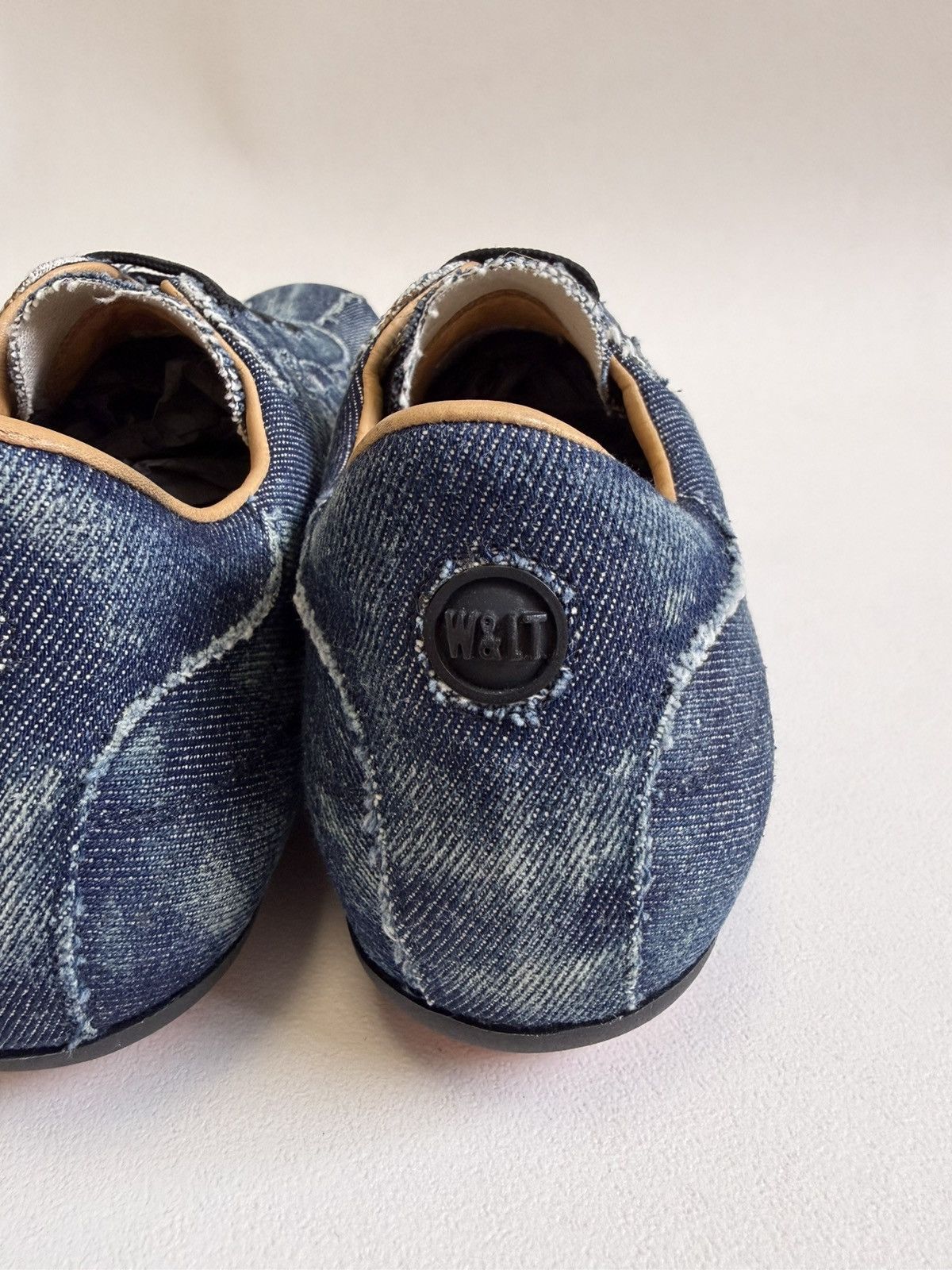 Walter Van Beirendonck 1990s Washed Blue Denim ‘W’ Sneakers Size US 10 / EU 43 - 14 Thumbnail