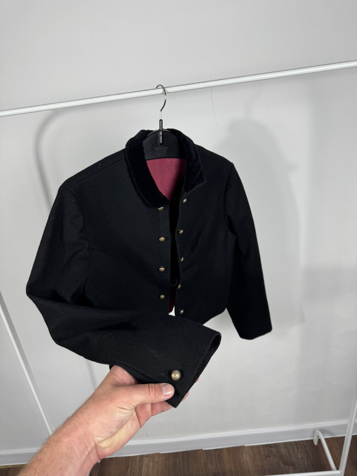 Other Vintage Antique Cropped Military Blazer Jacket Velvet Collar Size M / US 6-8 / IT 42-44 - 5 Thumbnail