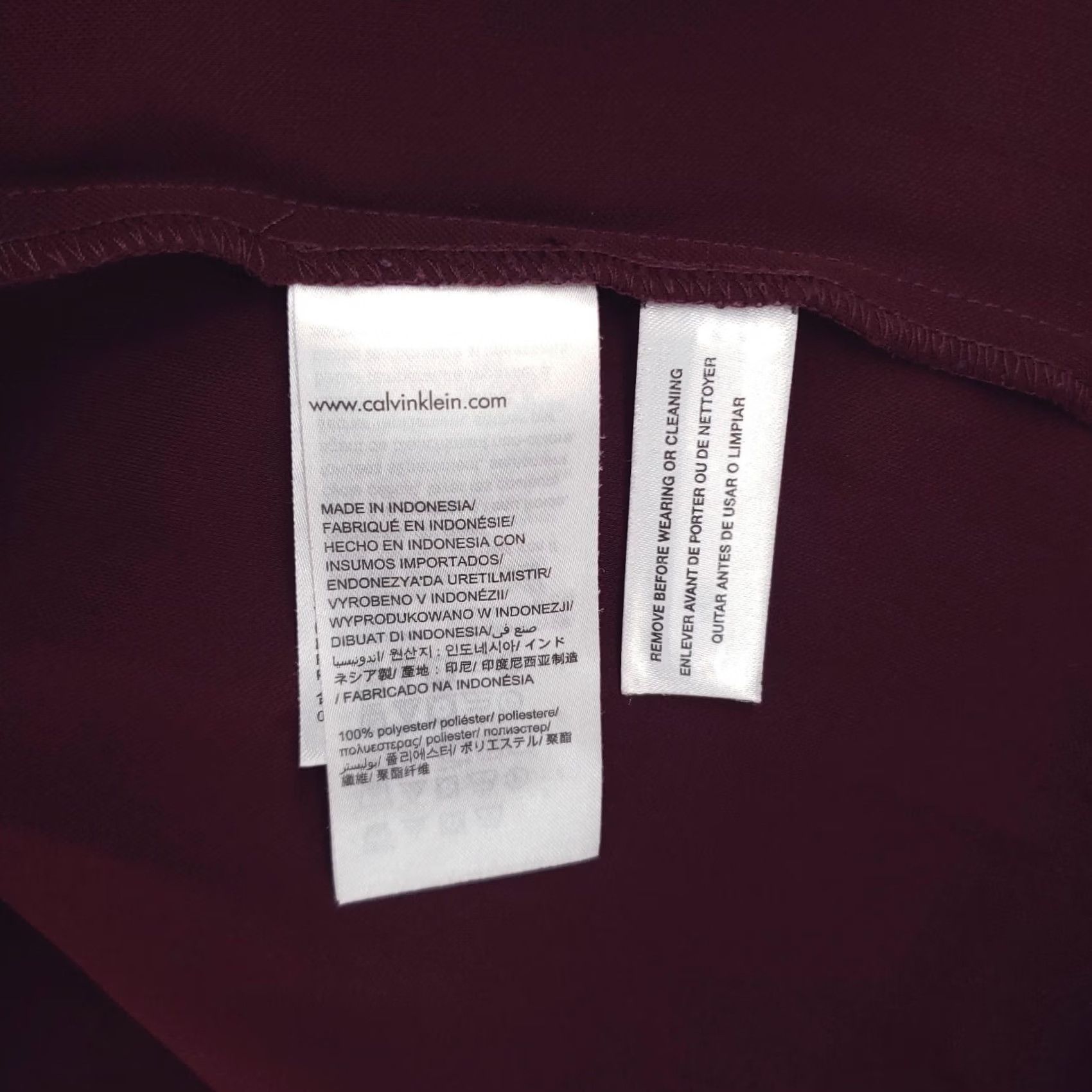 Calvin Klein Calvin Klein Blouse Womens L Red Mock Neck Short Sleeve Pullover Casual Size L / US 10 / IT 46 - 4 Thumbnail