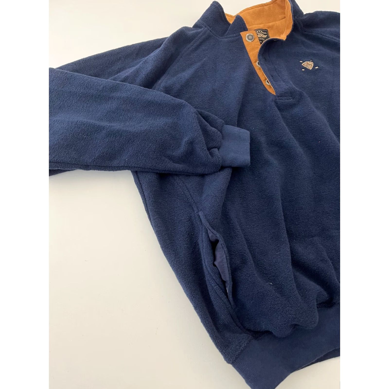 Vintage VINTAGE Straight Down 90s Y2K Golf Fleece Henley Sweatshirt Pullover Jacket Mens XL Blue Size US XL / EU 56 / 4 - 4 Thumbnail