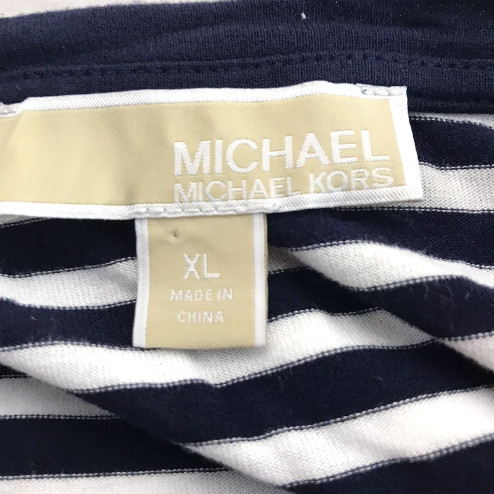 Michael Kors Michael Kors Women's XL Navy White Striped Tunic Top Long Sleeve Zipper Blouse Casual Business Size XL / US 12-14 / IT 48-50 - 7 Thumbnail