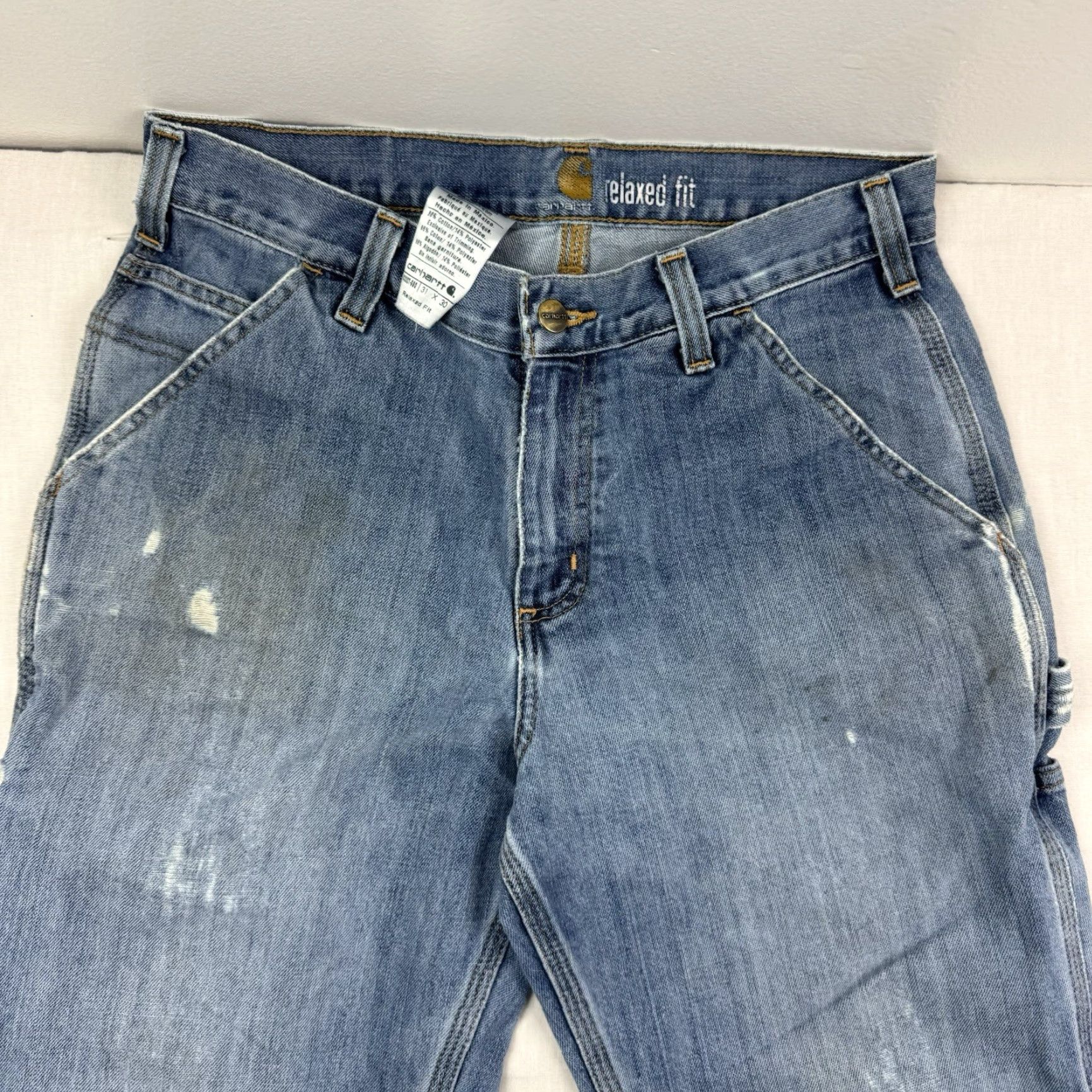Carhartt VINTAGE Carhartt Jeans Adult 31x30 Blue Relaxed Fit Grunge Y2K Mens Size US 31 - 2 Thumbnail