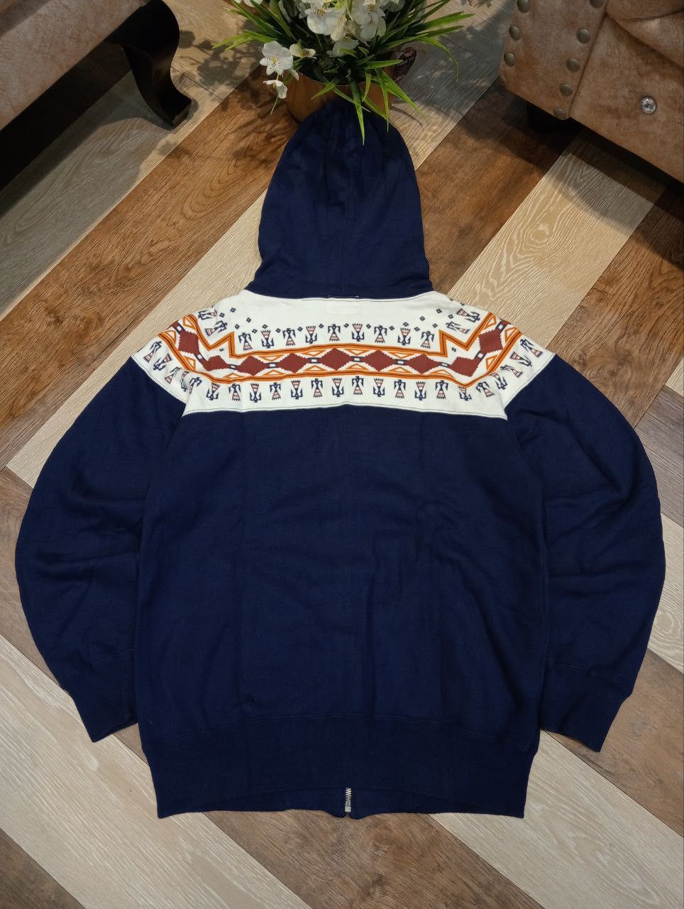 Pherrow's JAPANESE PHERROW'S STORMY BLUE NAVAJO PATTERN HOODIE Size US M / EU 48-50 / 2 - 9 Thumbnail