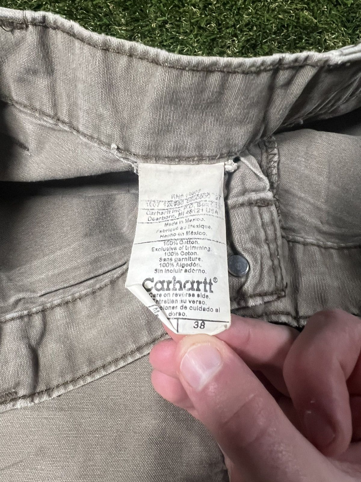 Carhartt Vintage 90s Faded Olive Carhartt Carpenter Utility Shorts Size US 38 / EU 54 - 3 Thumbnail