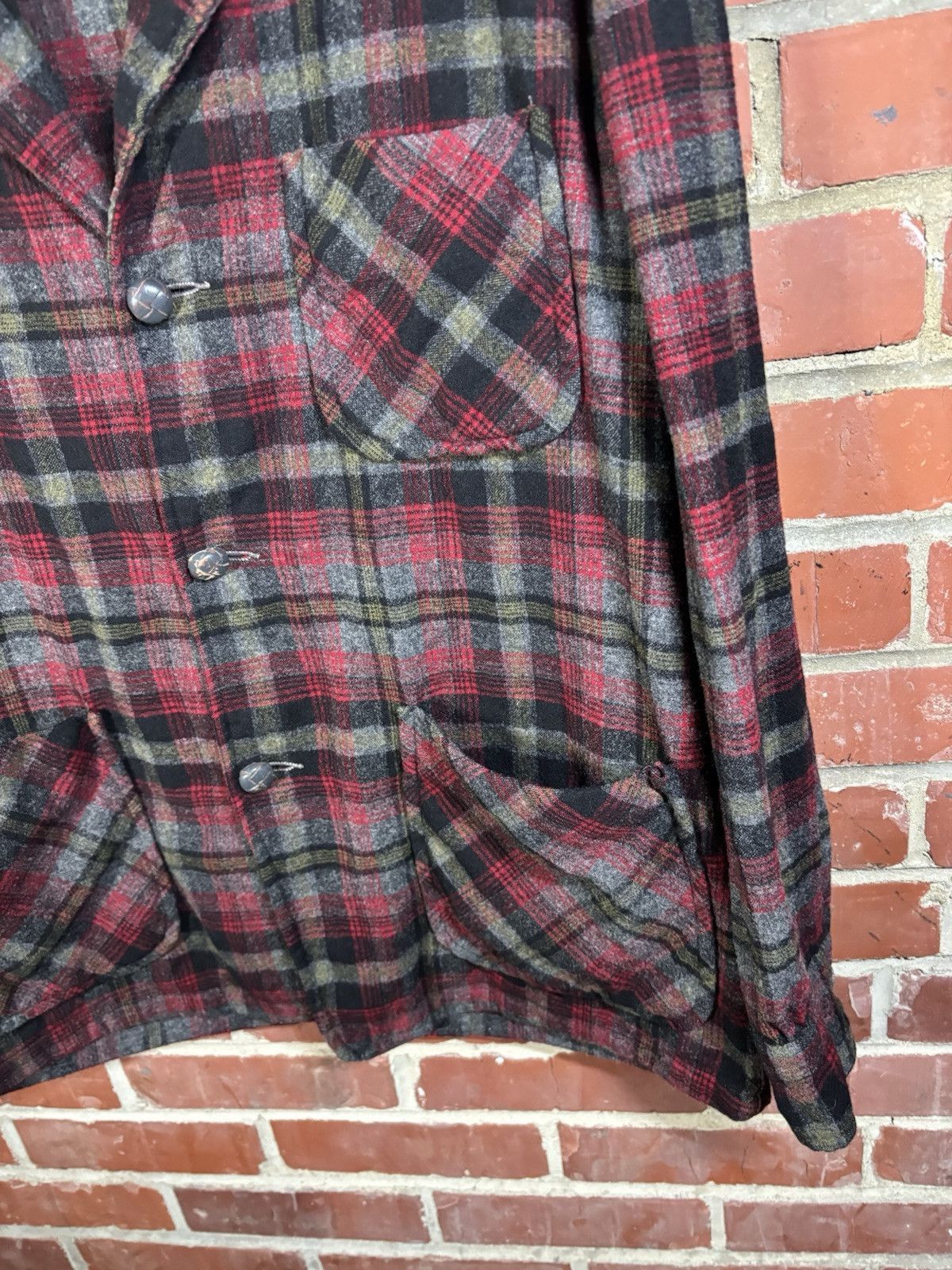 Pendleton Vintage 60s Pendleton Checkered Wool Button Jacket Sz M Size US M / EU 48-50 / 2 - 2 Thumbnail