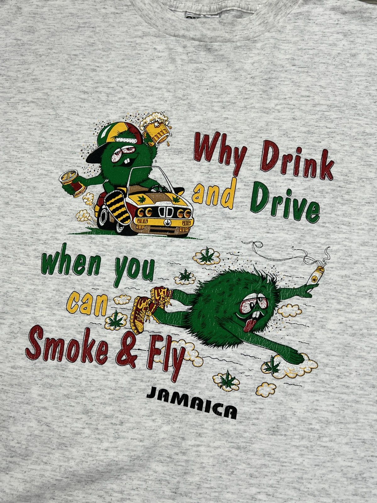 Other Vintage USA 90s Oneita Power-T Smoke & Fly Jamaica Shirt XL Size US XL / EU 56 / 4 - 4 Thumbnail