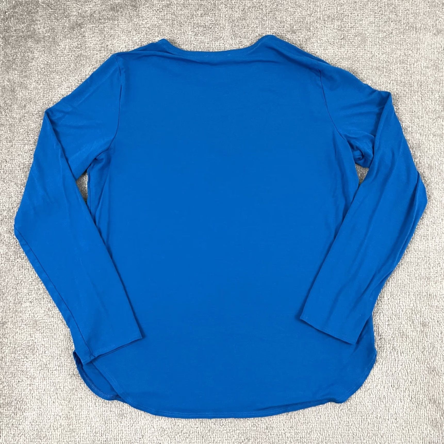 Eileen Fisher VINTAGE Eileen Fisher Blouse Women Large Blue Viscose Lycra Stretch Crew Long Sleeve Casual Top Size L / US 10 / IT 46 - 7 Thumbnail