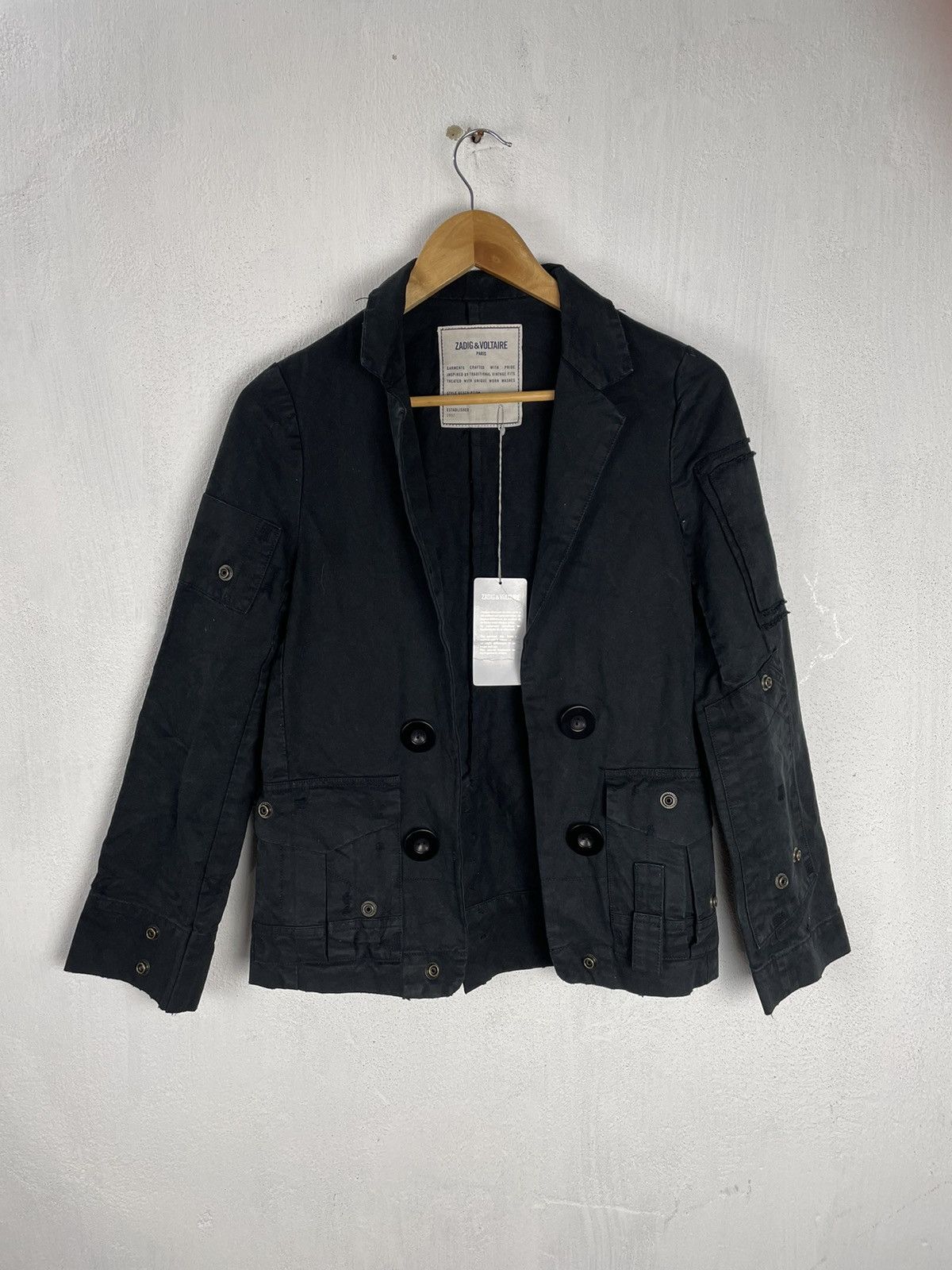 Vintage Zadig Voltaire Vladimir Grunge Jacket NEW Size M / US 6-8 / IT 42-44 - 2 Thumbnail