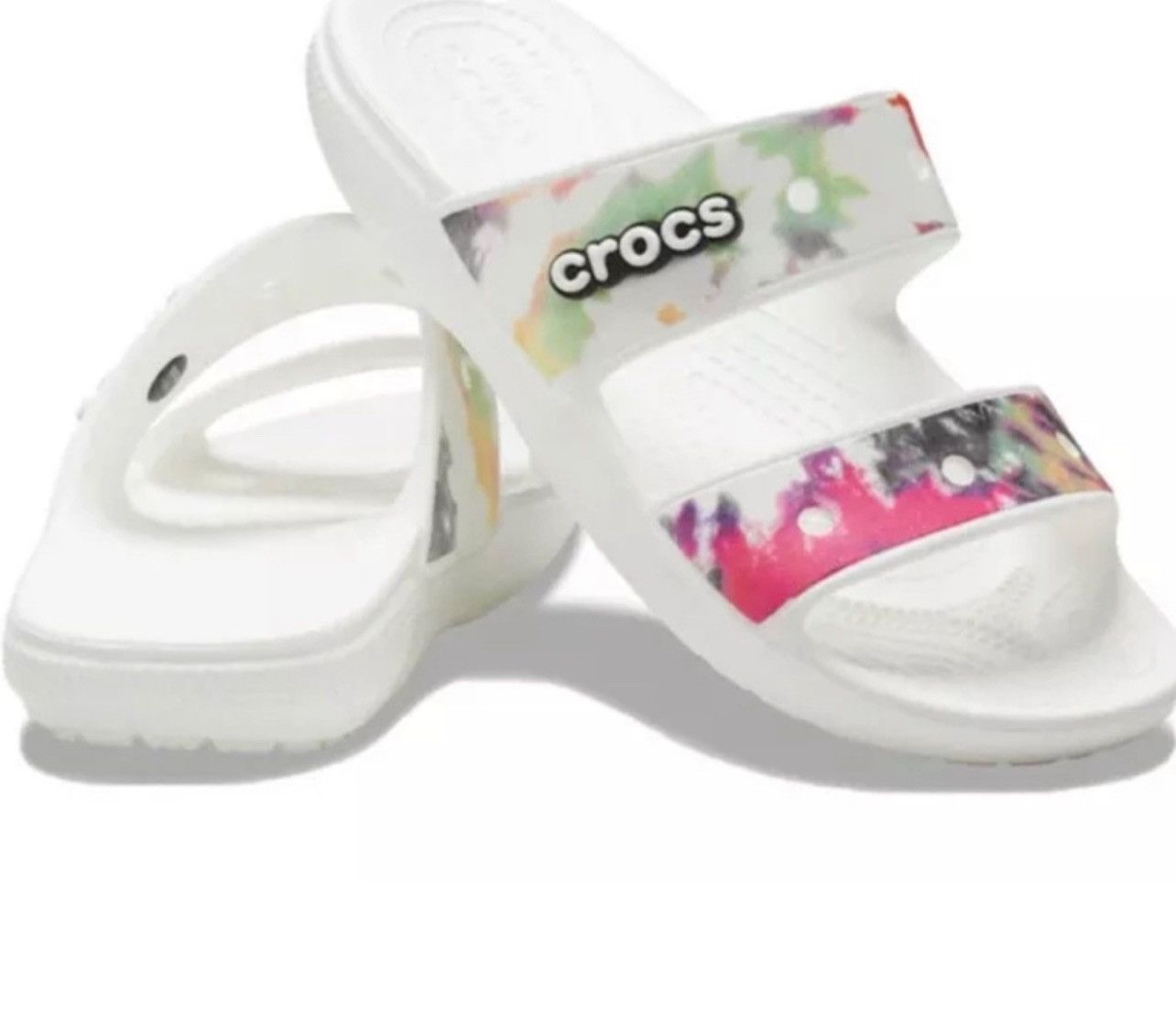 Crocs NWT Unisex Classic Crocs Tie-Dye Graphic Sandal Slip On Size US 7 / IT 37 - 1 Thumbnail