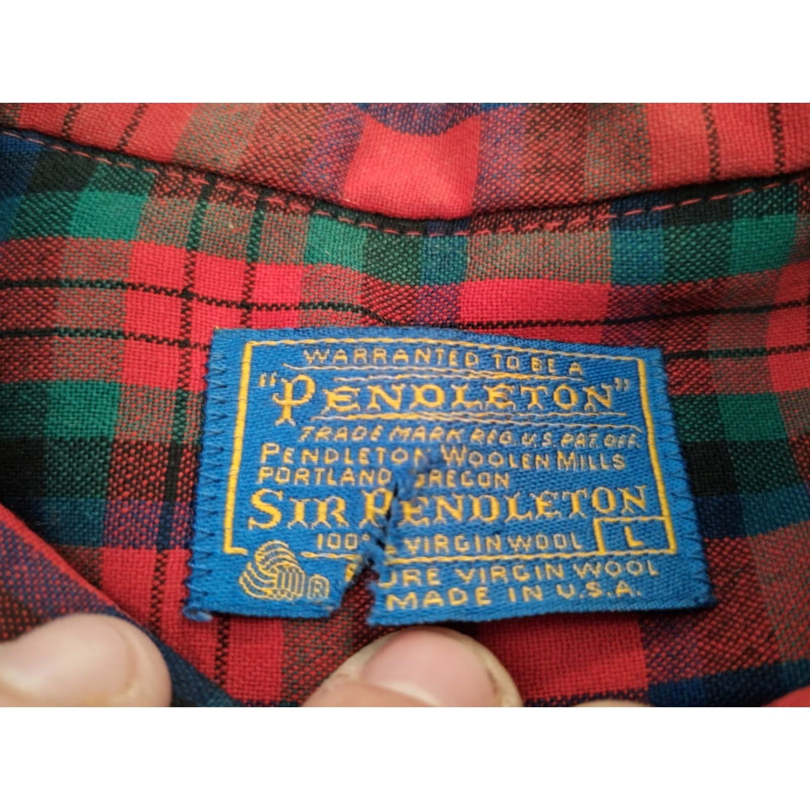 Pendleton VINTAGE Pendleton Men's Flannel Shirt L Long Sleeve Plaid Wool Tartan 90s Casual Outdoors Size US L / EU 52-54 / 3 - 7 Thumbnail