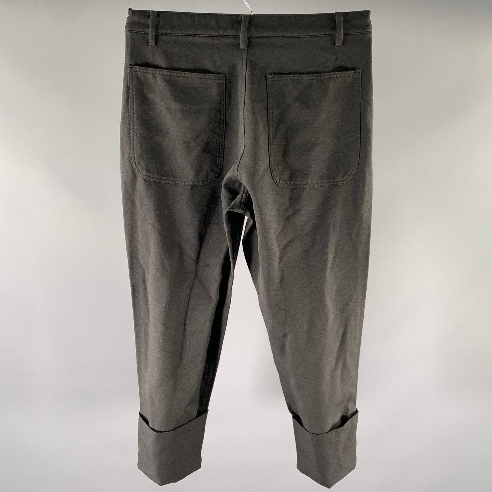 Comme des Garcons COMME des GARCONS Black Cotton Polyester Cuffed Pants Size 31" - 3 Thumbnail